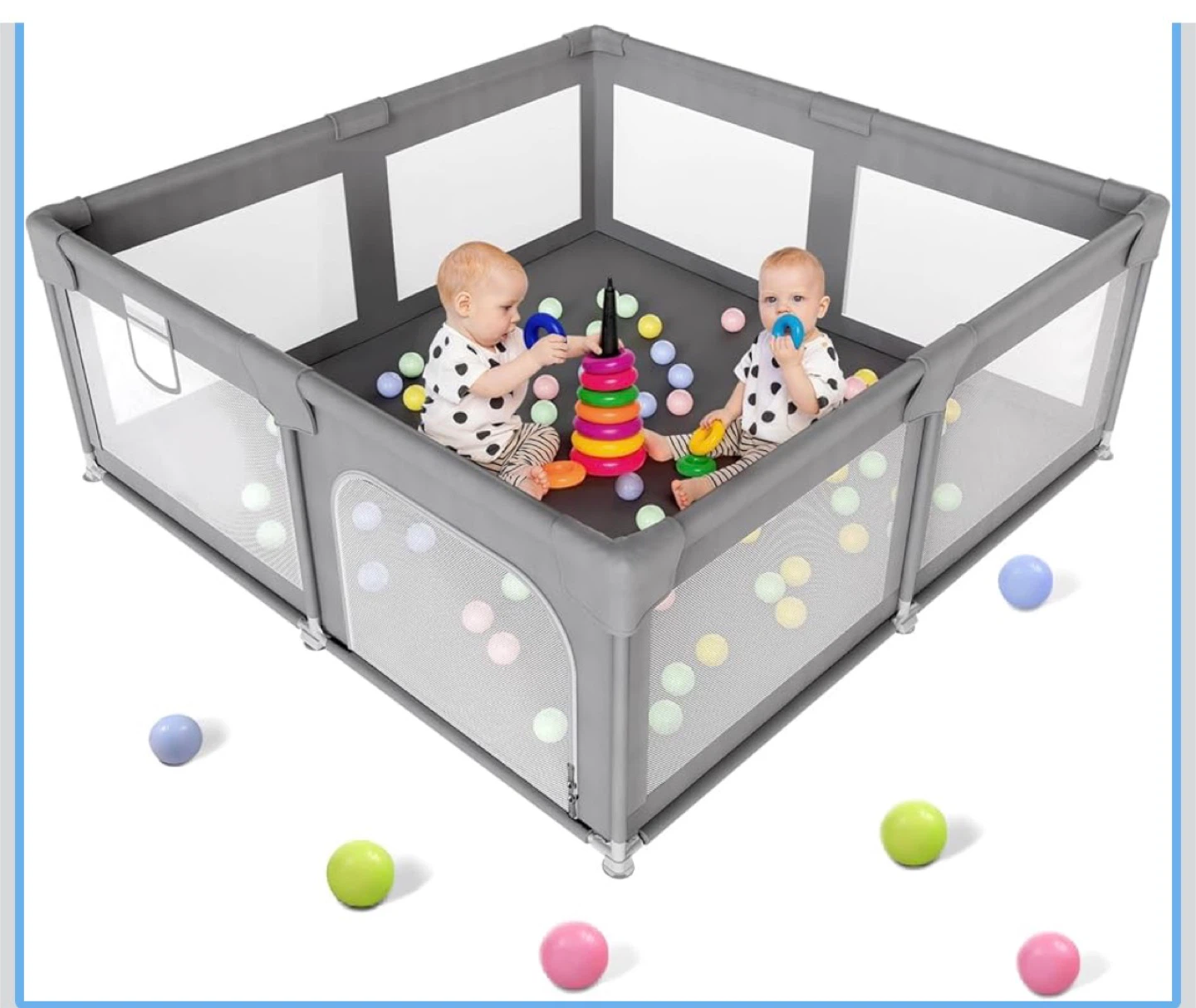 Grey Playpen for Babies and Toddlers - photo 2