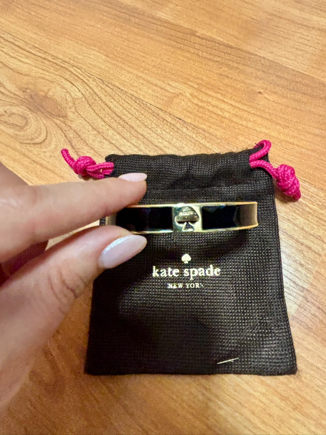 Kate Spade New York Black Spade Hinge Bangle Bracelet