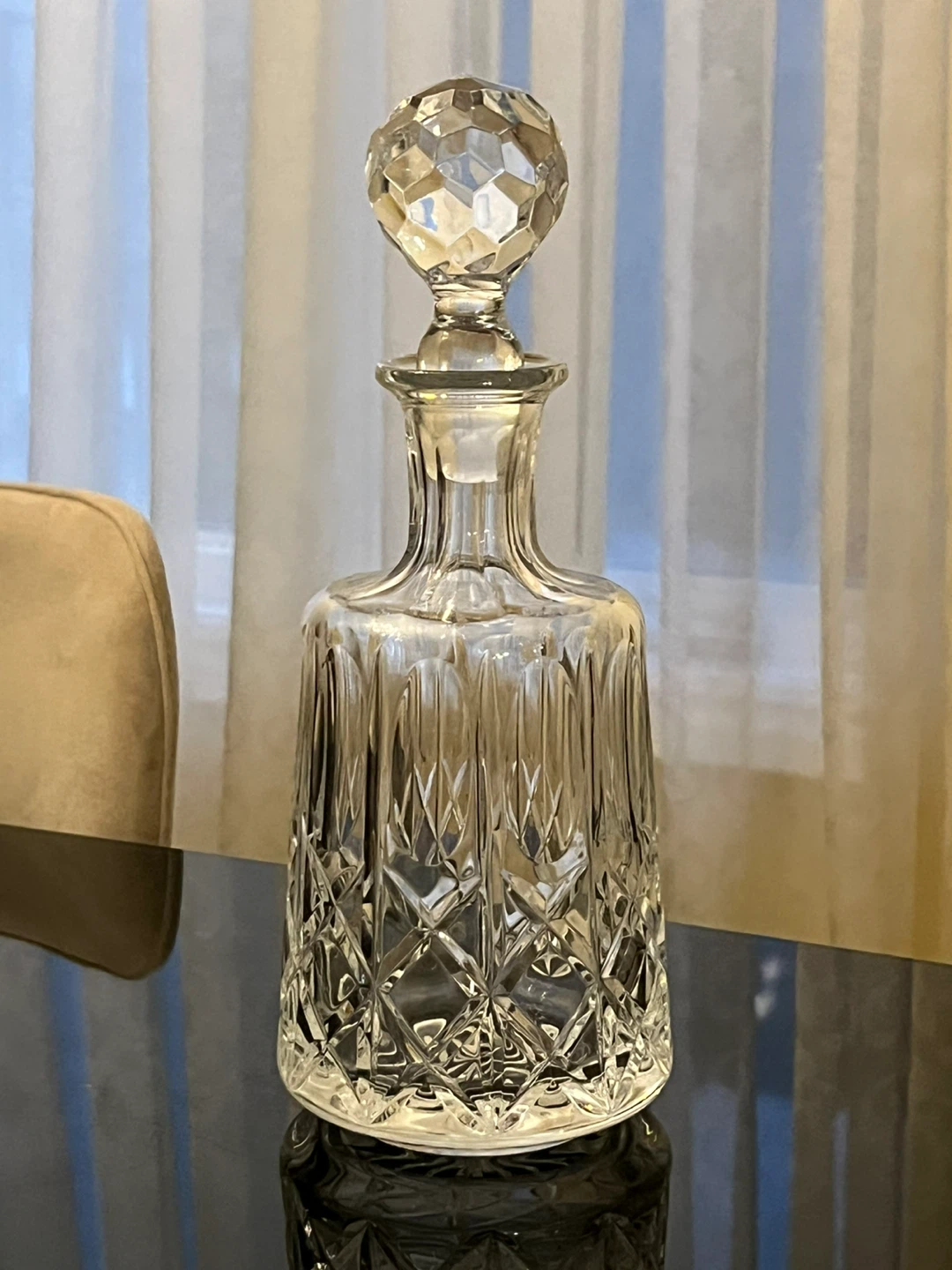 Crystal Decanter with Faceted Stopper - photo 2
