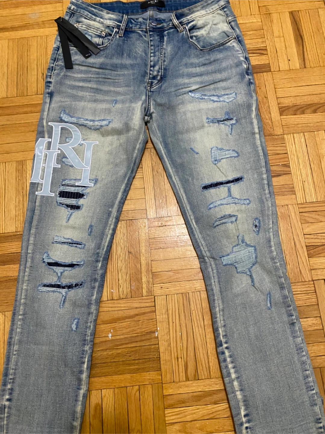 AMIRI Distressed Logo Jeans Size 32