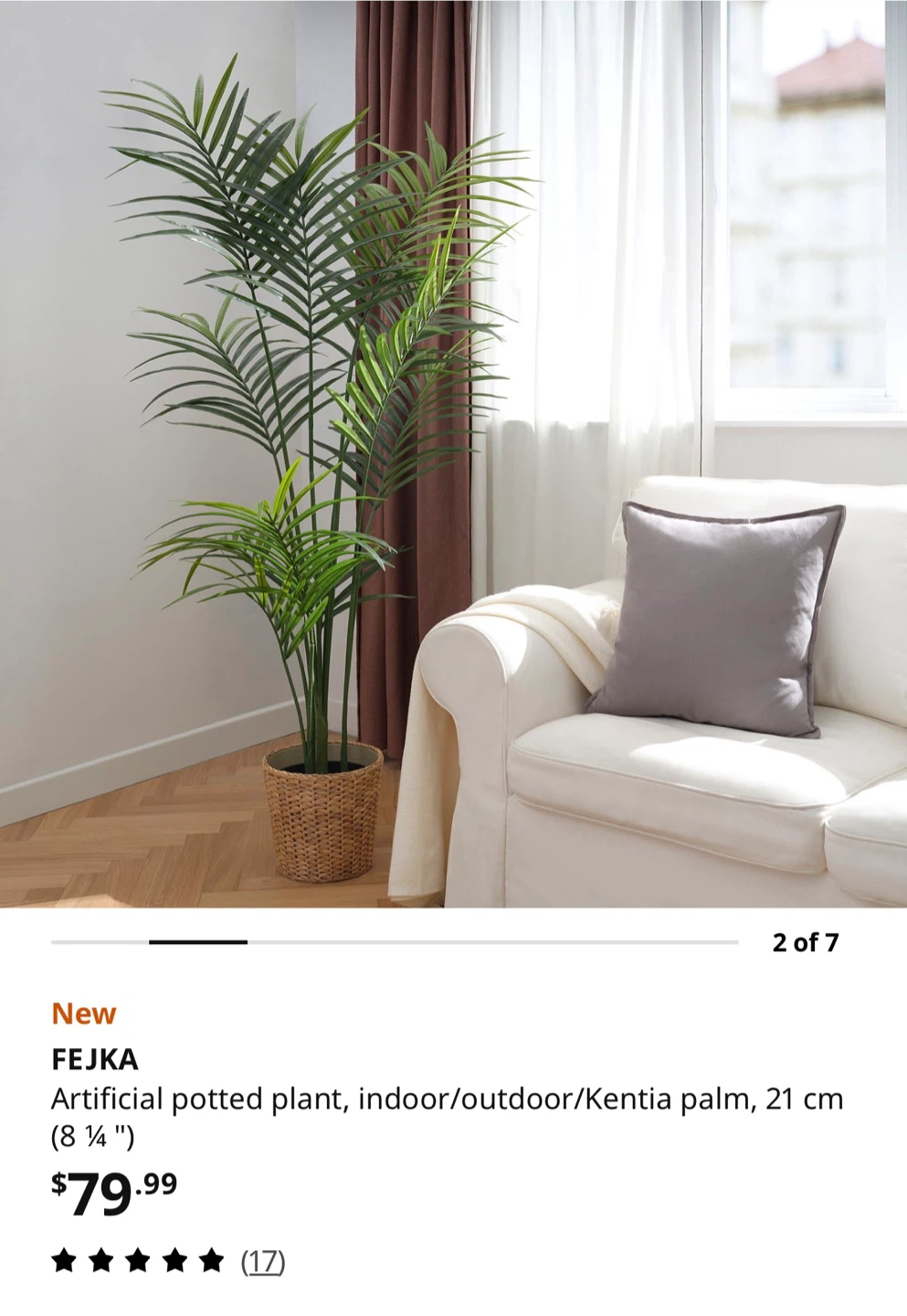 FEJKA Artificial Kentia Palm Potted Plant - photo 2