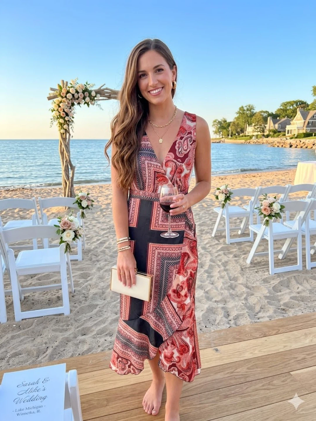 Lulus Print Wrap Maxi Dress