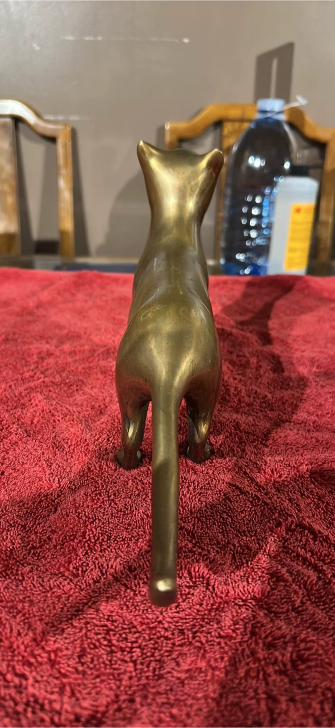 Set of 3 Brass Cat Figurines - photo 2