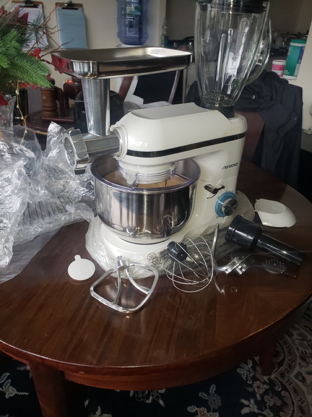 AUXIOVO Stand Mixer with Blender and Meat Grinder - White - photo 2