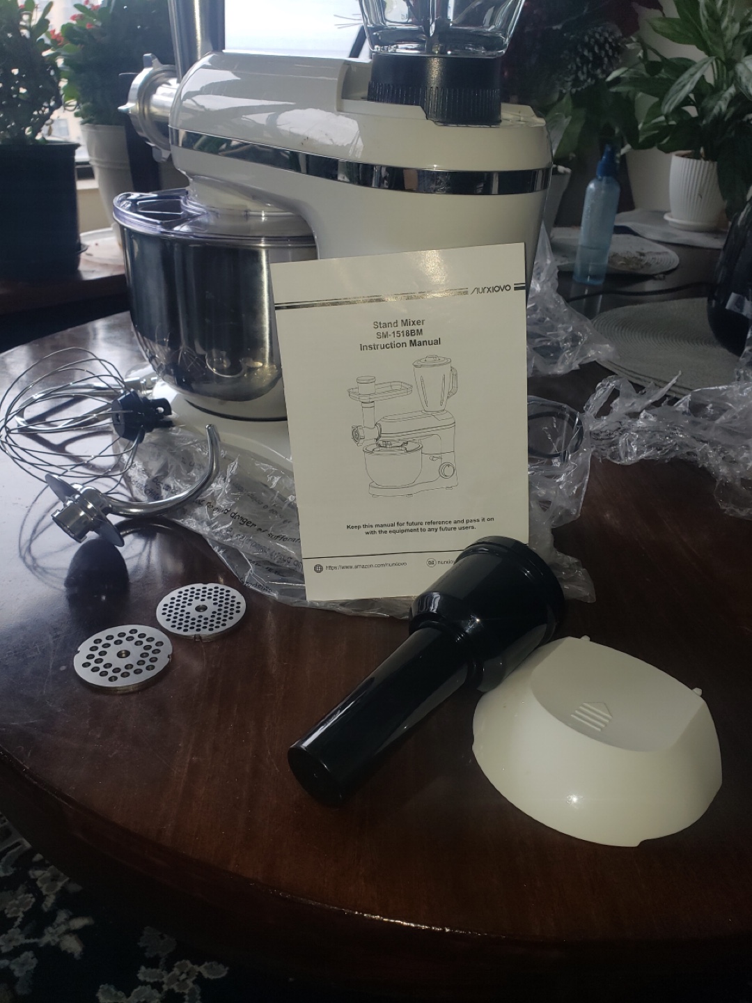 AUXIOVO Stand Mixer with Blender and Meat Grinder - White - photo 3