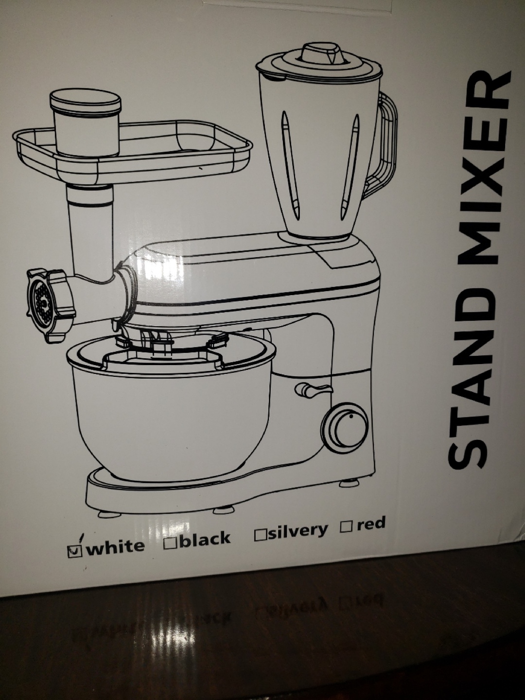 AUXIOVO Stand Mixer with Blender and Meat Grinder - White