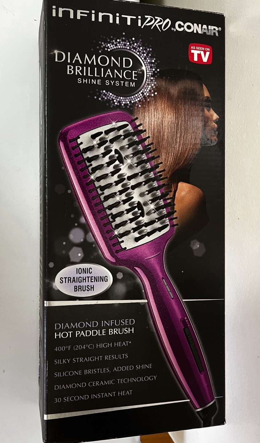 New-Conair InfinitiPRO Diamond Brilliance Hot Paddle Brush