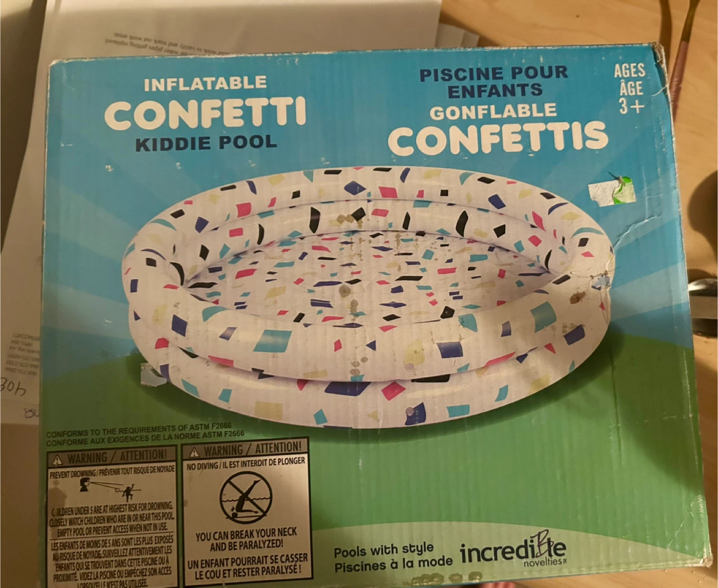 Incredible Confetti Kiddie Pool - Inflatable