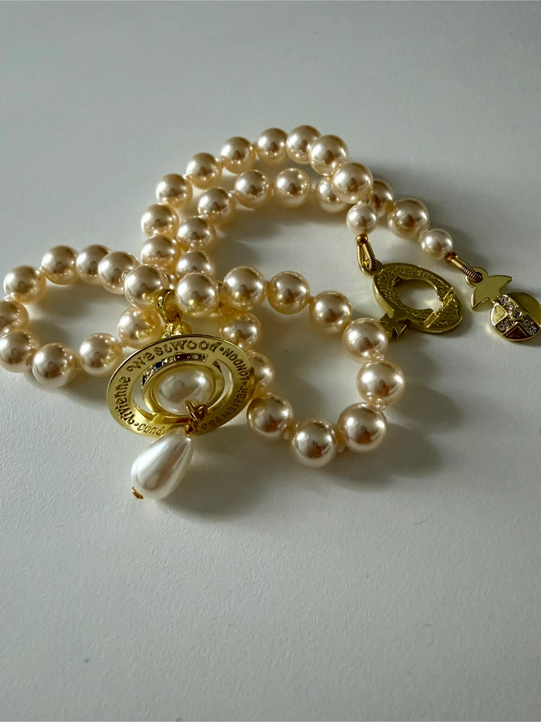 Pearl Saturn Pendant Vintage Necklace - photo 3