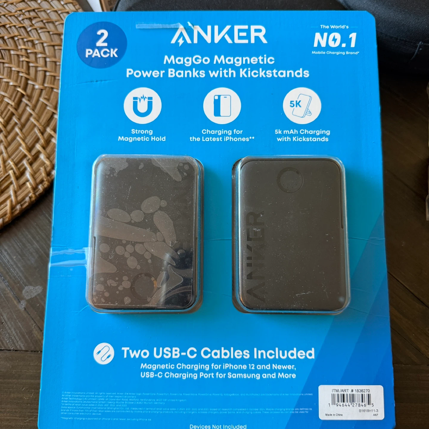 Anker MagGo Magnetic Power Banks with Kickstands - 2 Pack