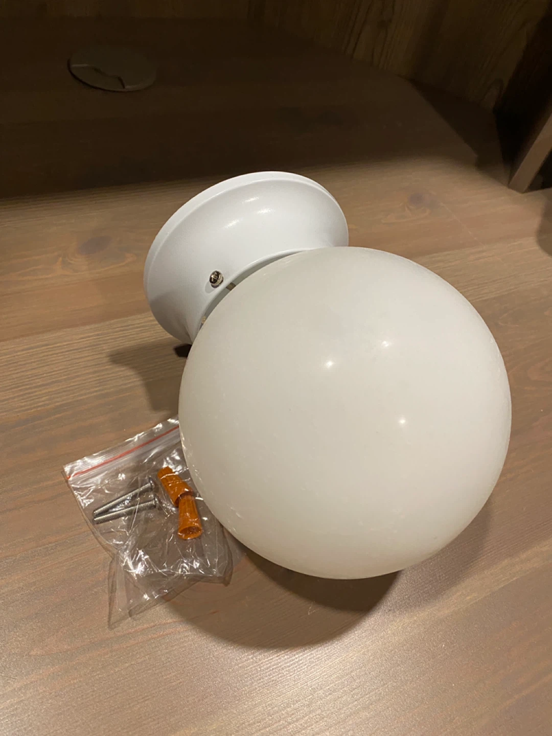 Pair of 6” White Glass Orb Flush Mount Ceiling Lights - photo 3