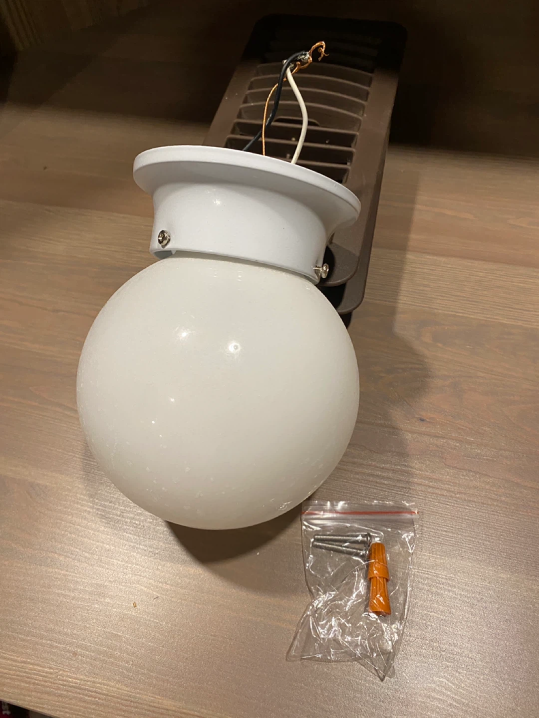 Pair of 6” White Glass Orb Flush Mount Ceiling Lights - photo 5