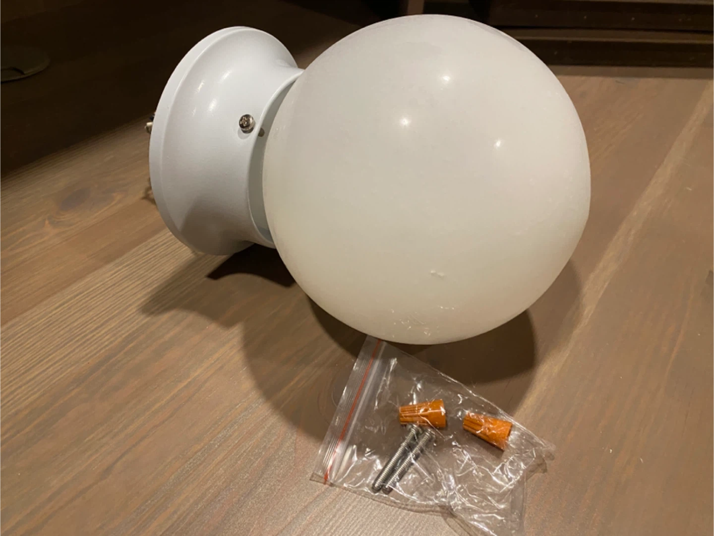 Pair of 6” White Glass Orb Flush Mount Ceiling Lights