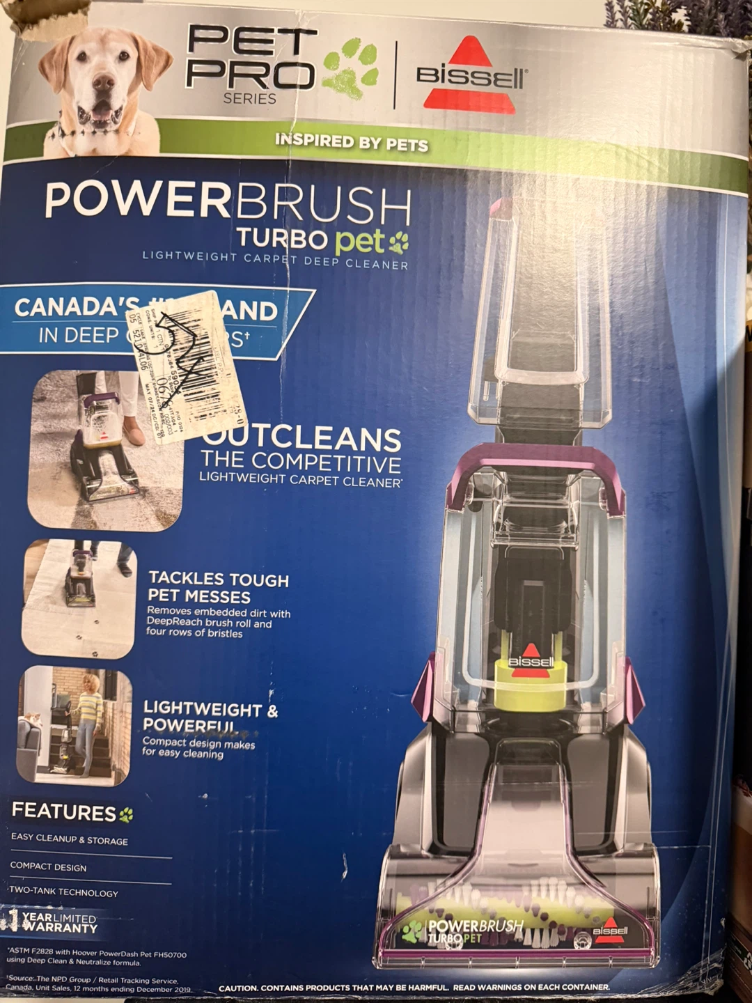 Bissell PowerBrush Turbo Pet Lightweight Carpet Deep Cleaner
