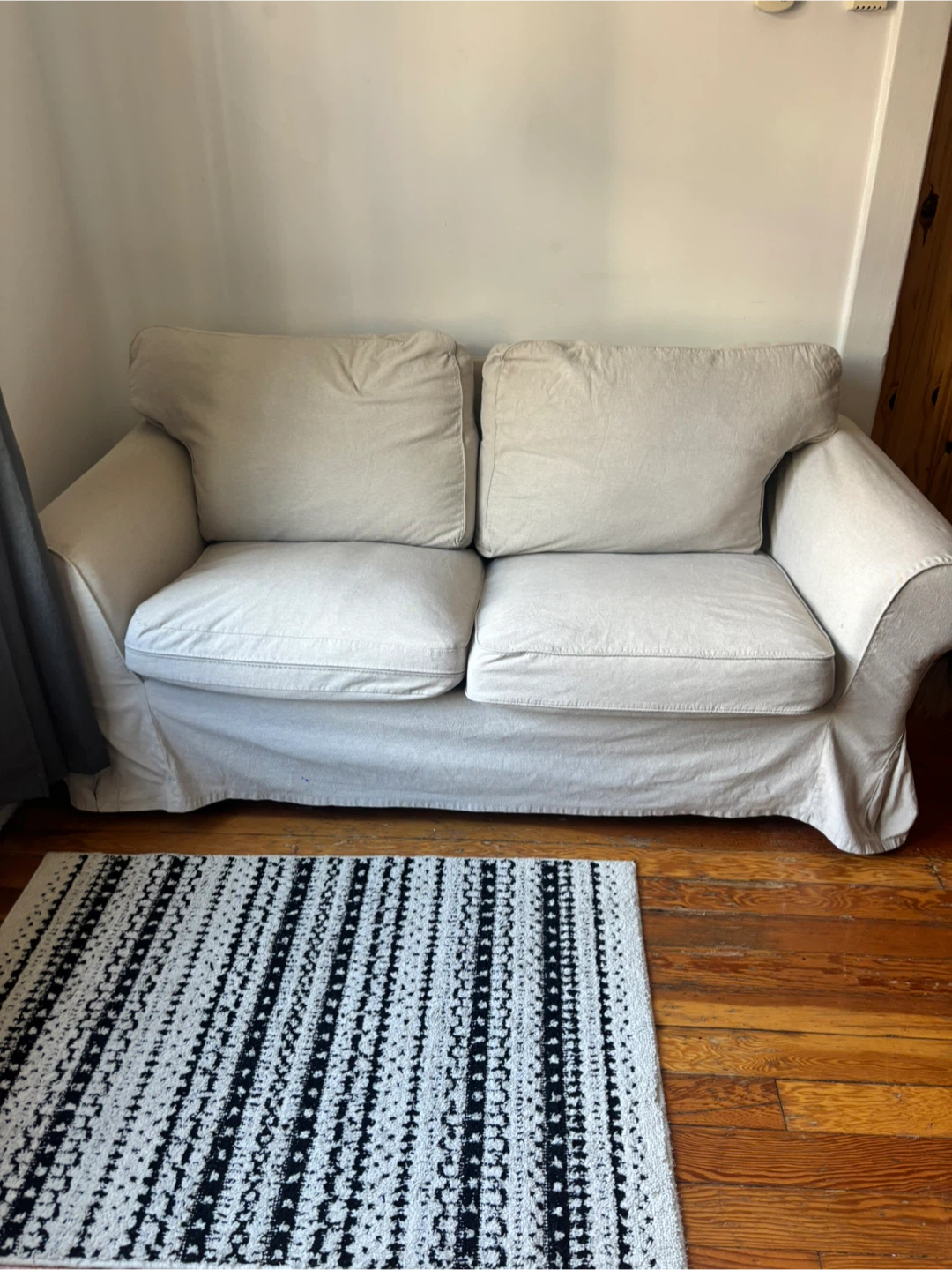 Light Beige Loveseat Sofa with Removable Cover - photo 2