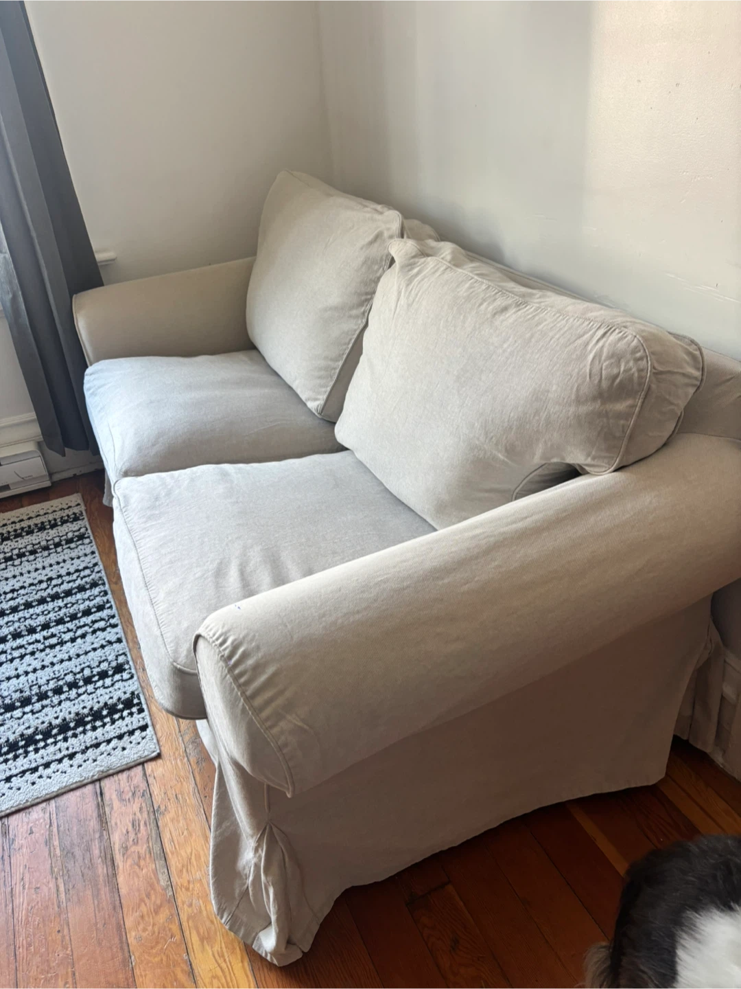 Light Beige Loveseat Sofa with Removable Cover