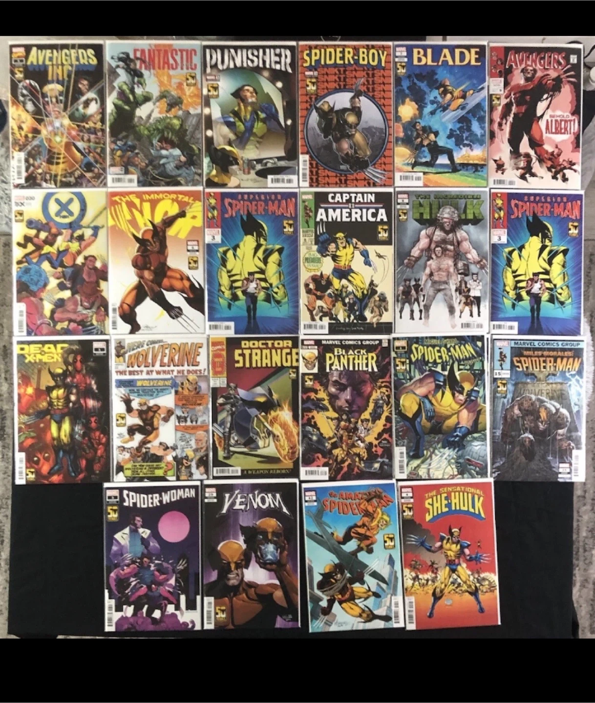 50 Years Of Wolverine comic book lot of 22 variants NM/M