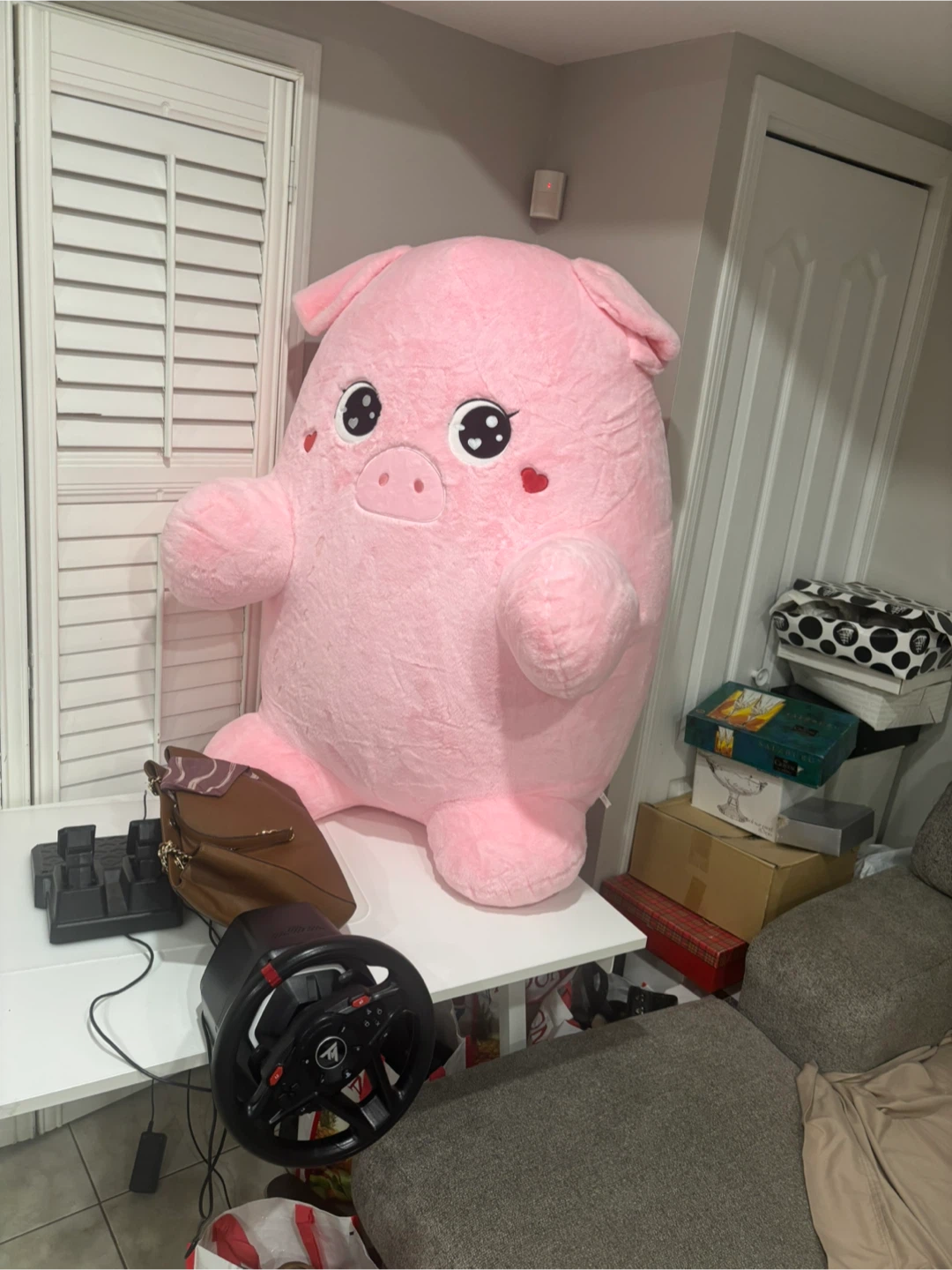 Giant Pink Plush Pig Stuffed Animal