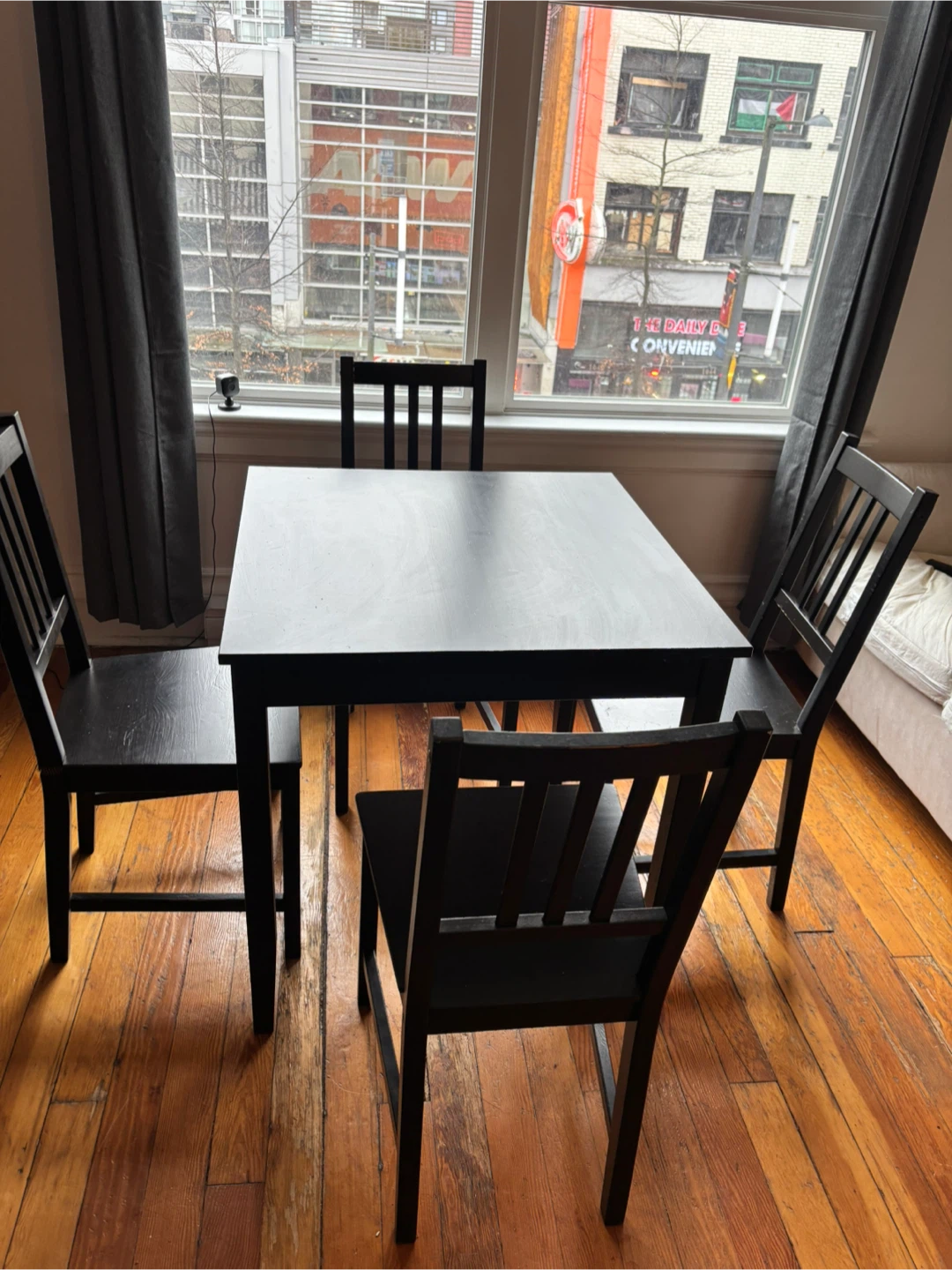 Black Dining Table and Chairs Set