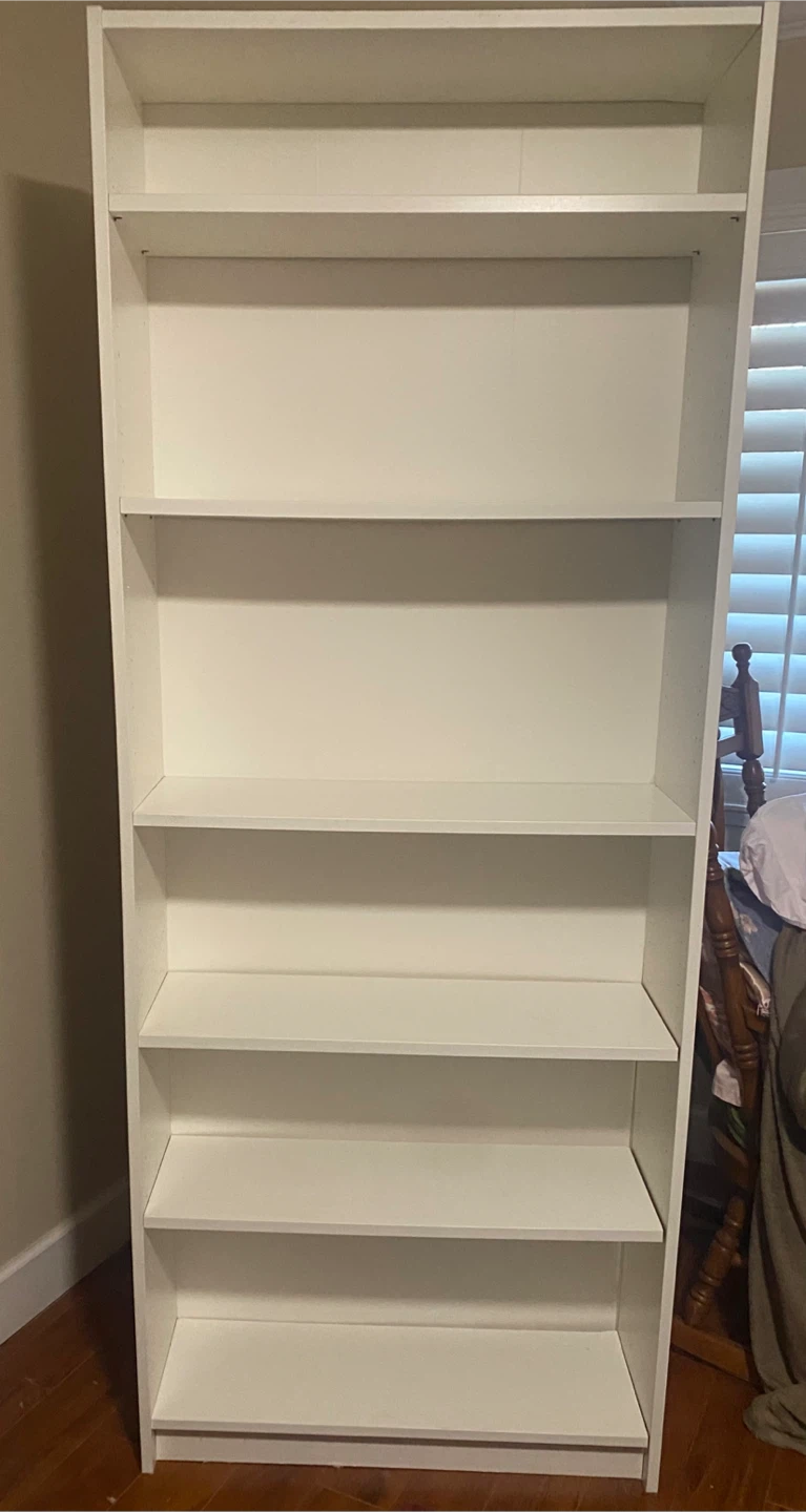 White 6-Shelf Billy Bookcase by IKEA