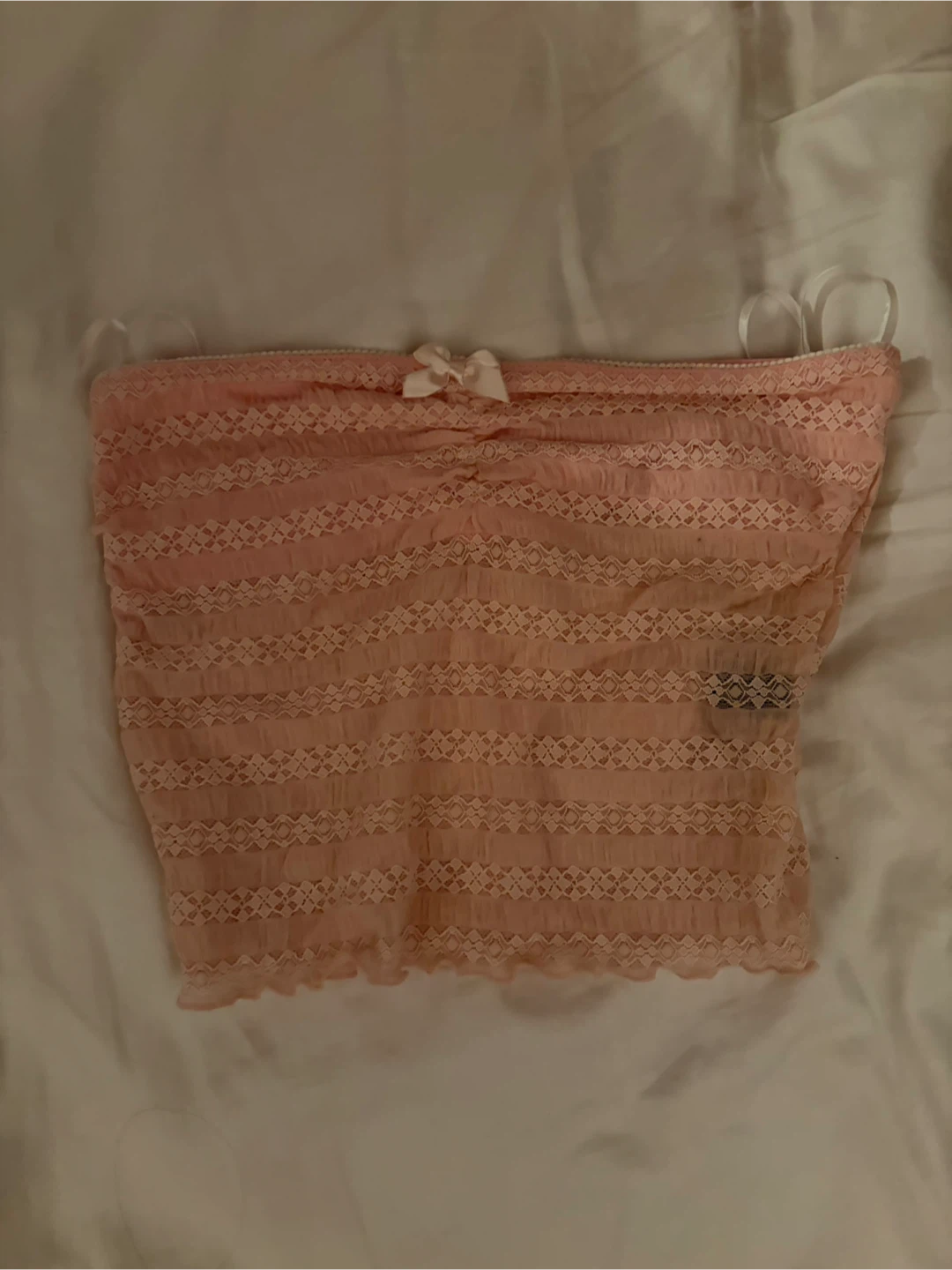 Pink Lace Tube Top