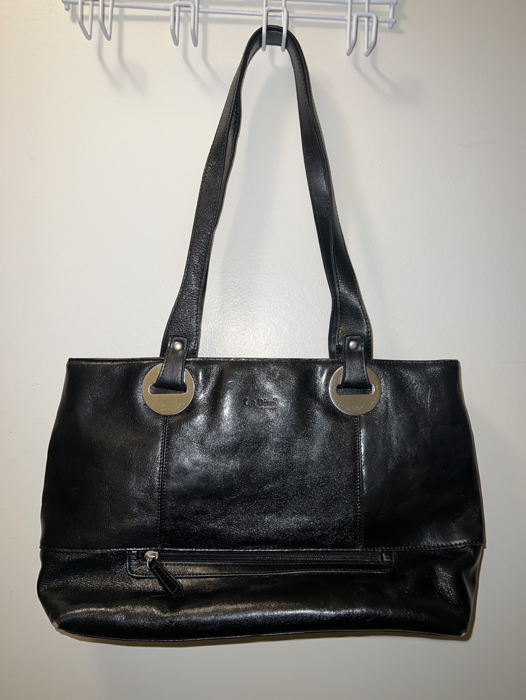 Black Leather Tote Bag