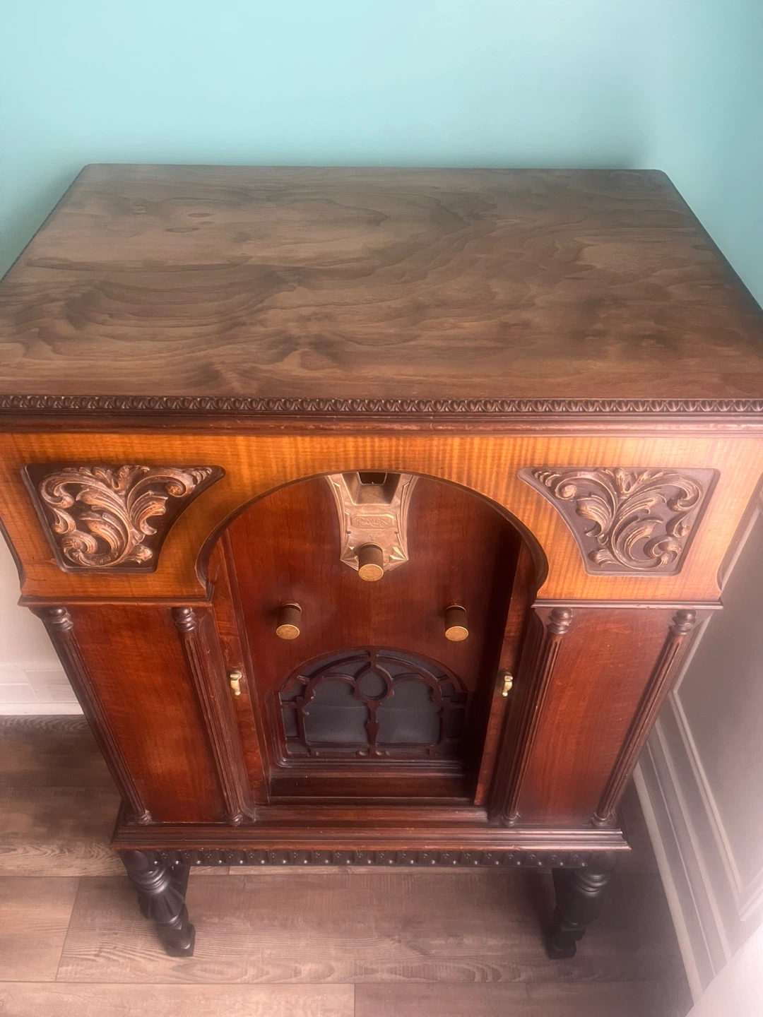 Antique Wooden Radio Cabinet - photo 2
