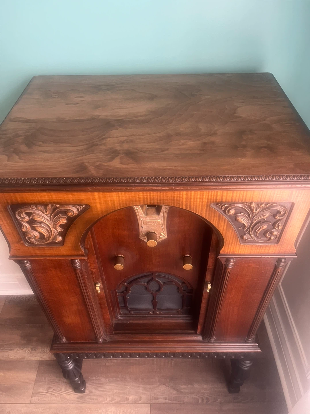 Antique Wooden Radio Cabinet - photo 4