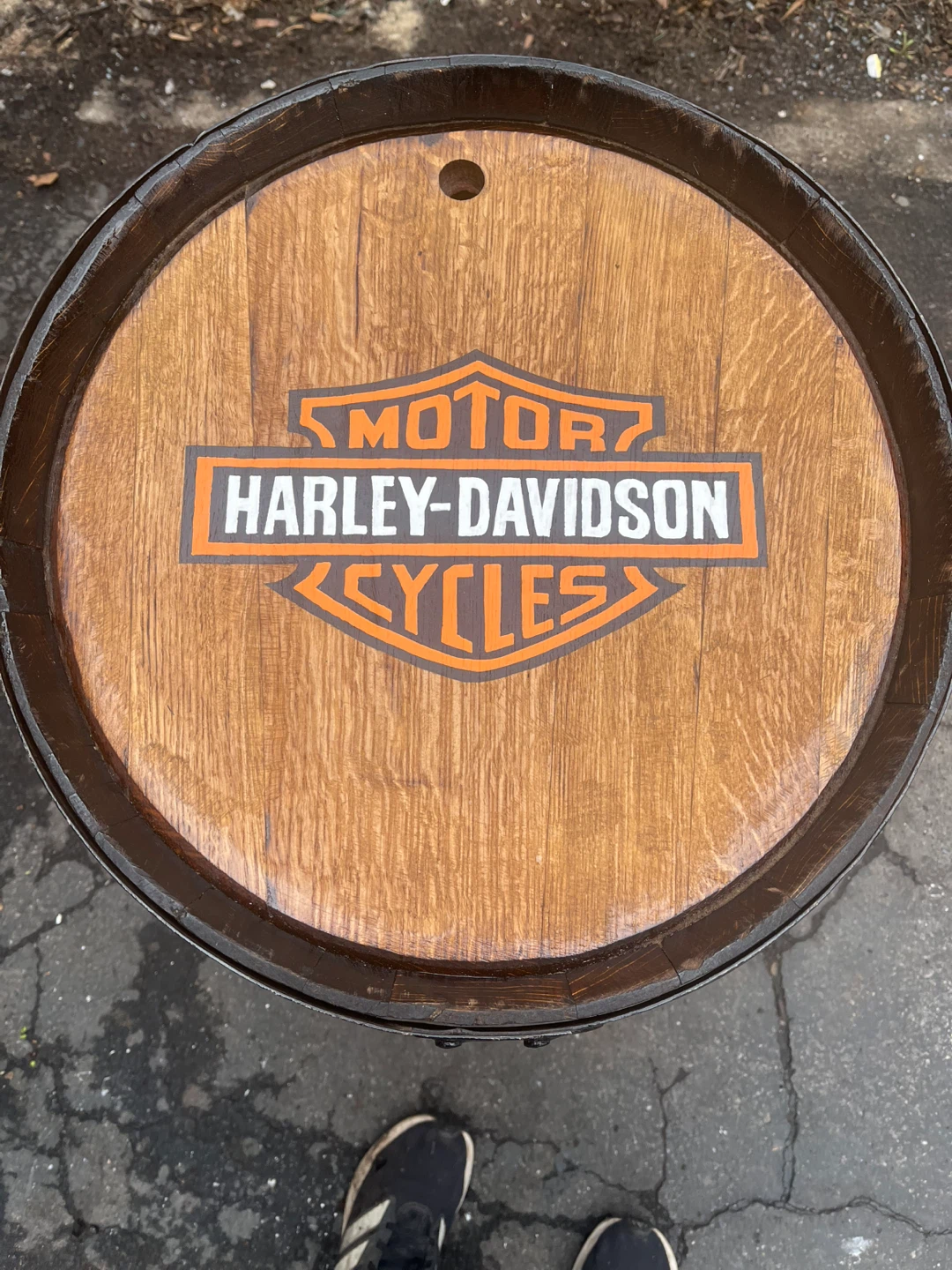 Harley-Davidson Wooden Barrel Decor