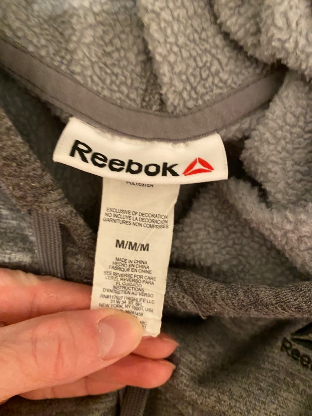Reebok Grey Hoodie Sweatshirt - photo 3
