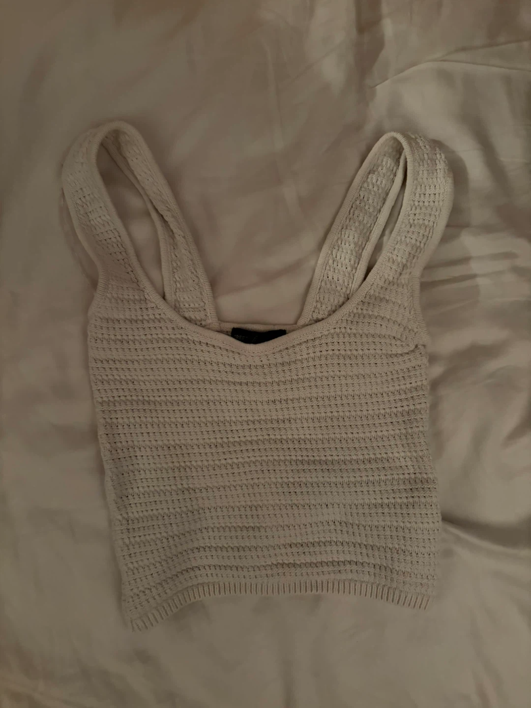 White Knit Tank Top