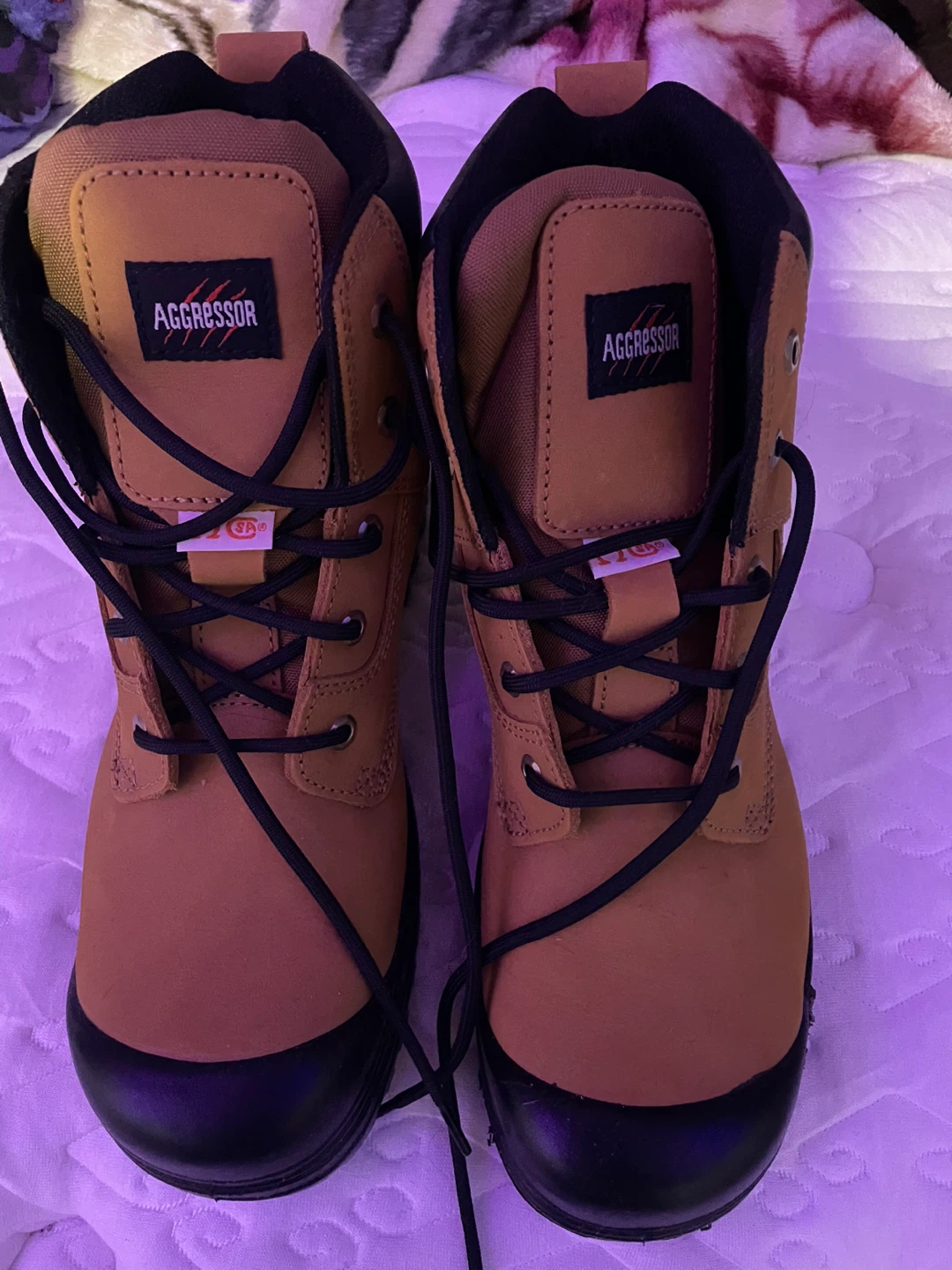 Aggressor Work Boots and High-Vis Vest