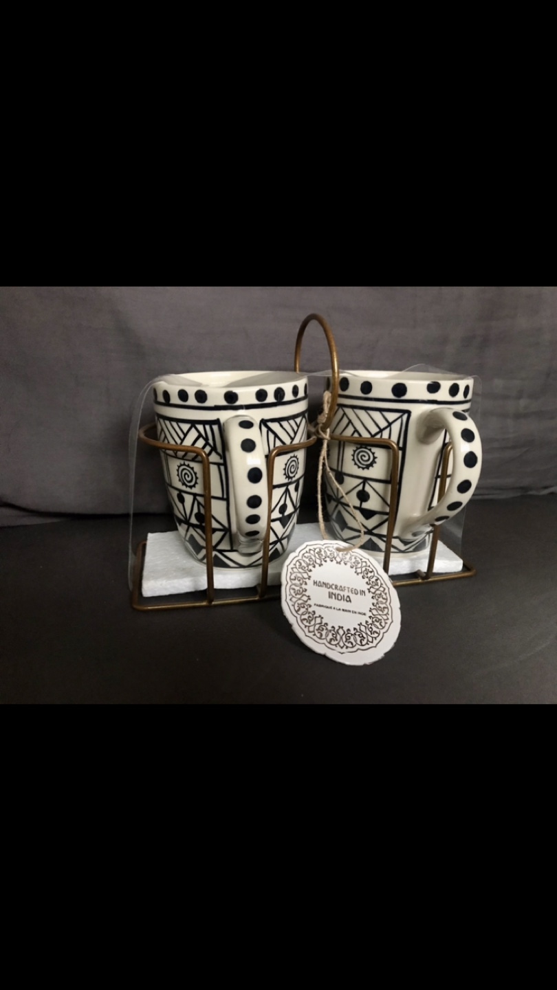 Lovely Mug Set - with metal stand - gift giving ready