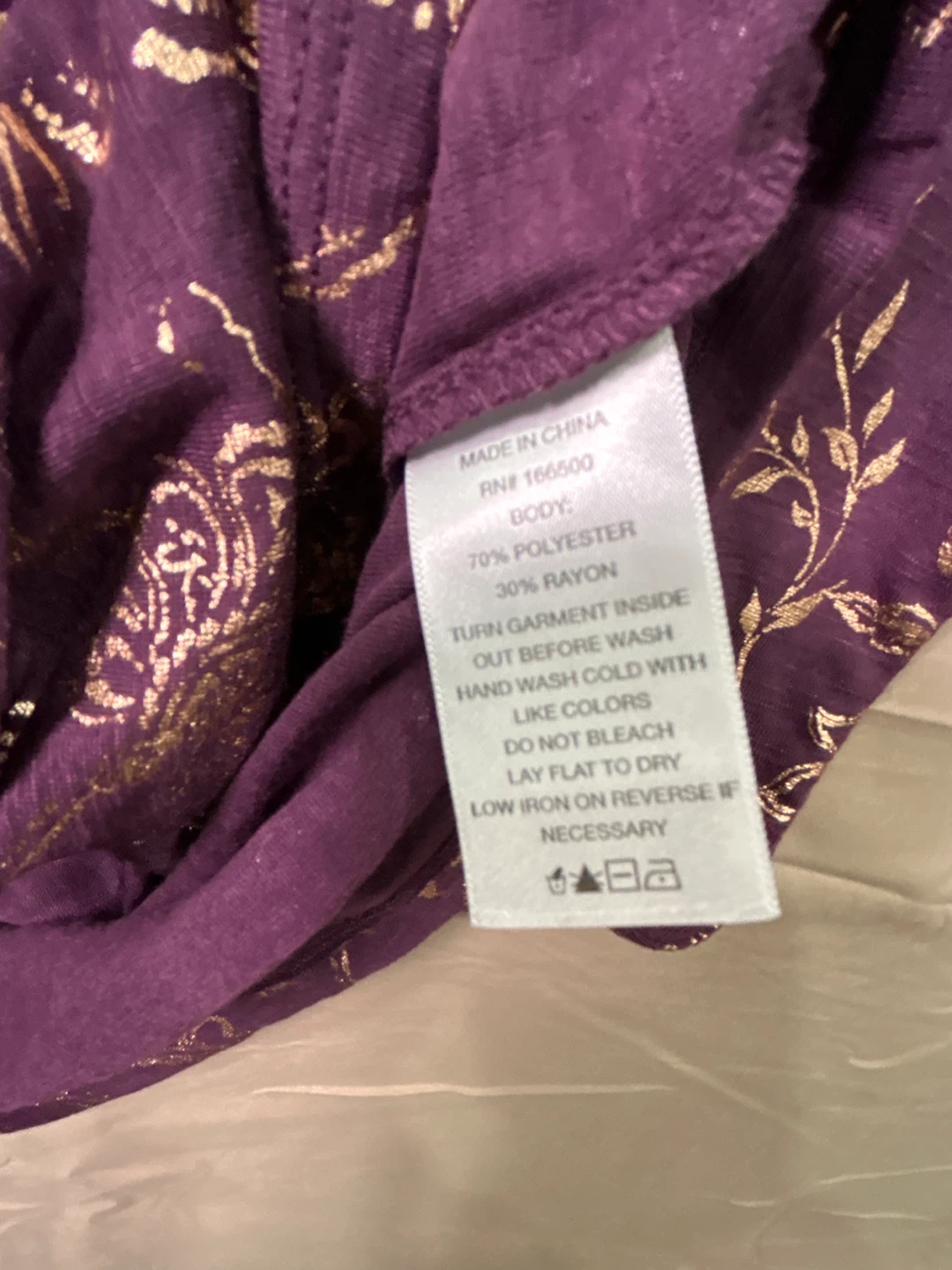 Berkley Jensen Foil Print Crew Neck Top - Purple XXL - photo 4
