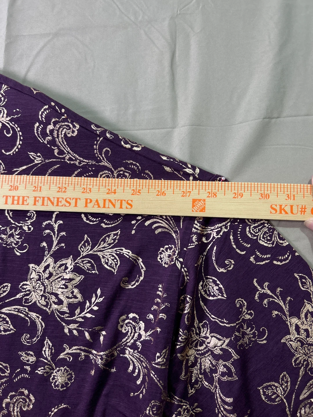 Berkley Jensen Foil Print Crew Neck Top - Purple XXL - photo 5