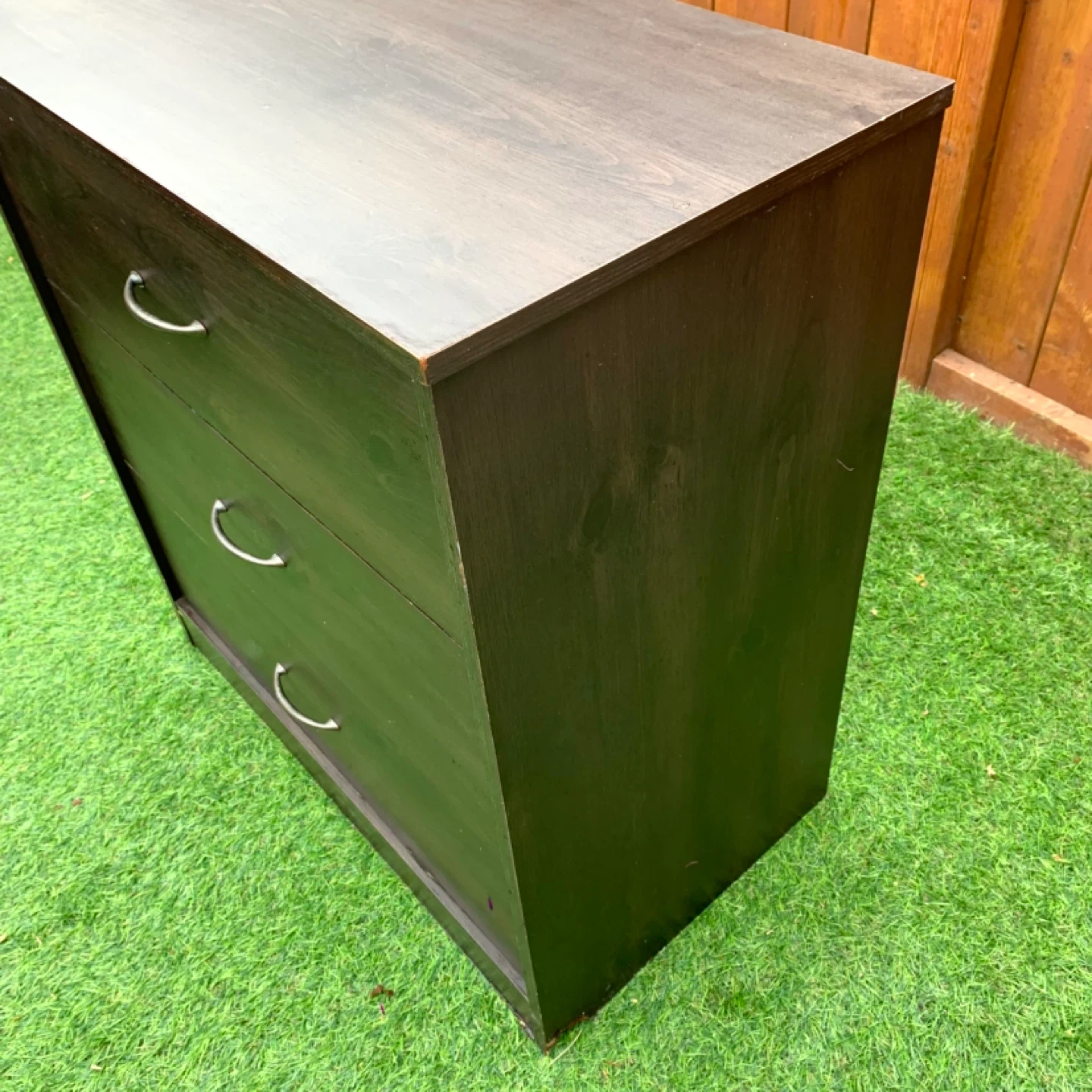 Dark Wood Dresser 3 Drawer Storage Furniture Bedroom - photo 5