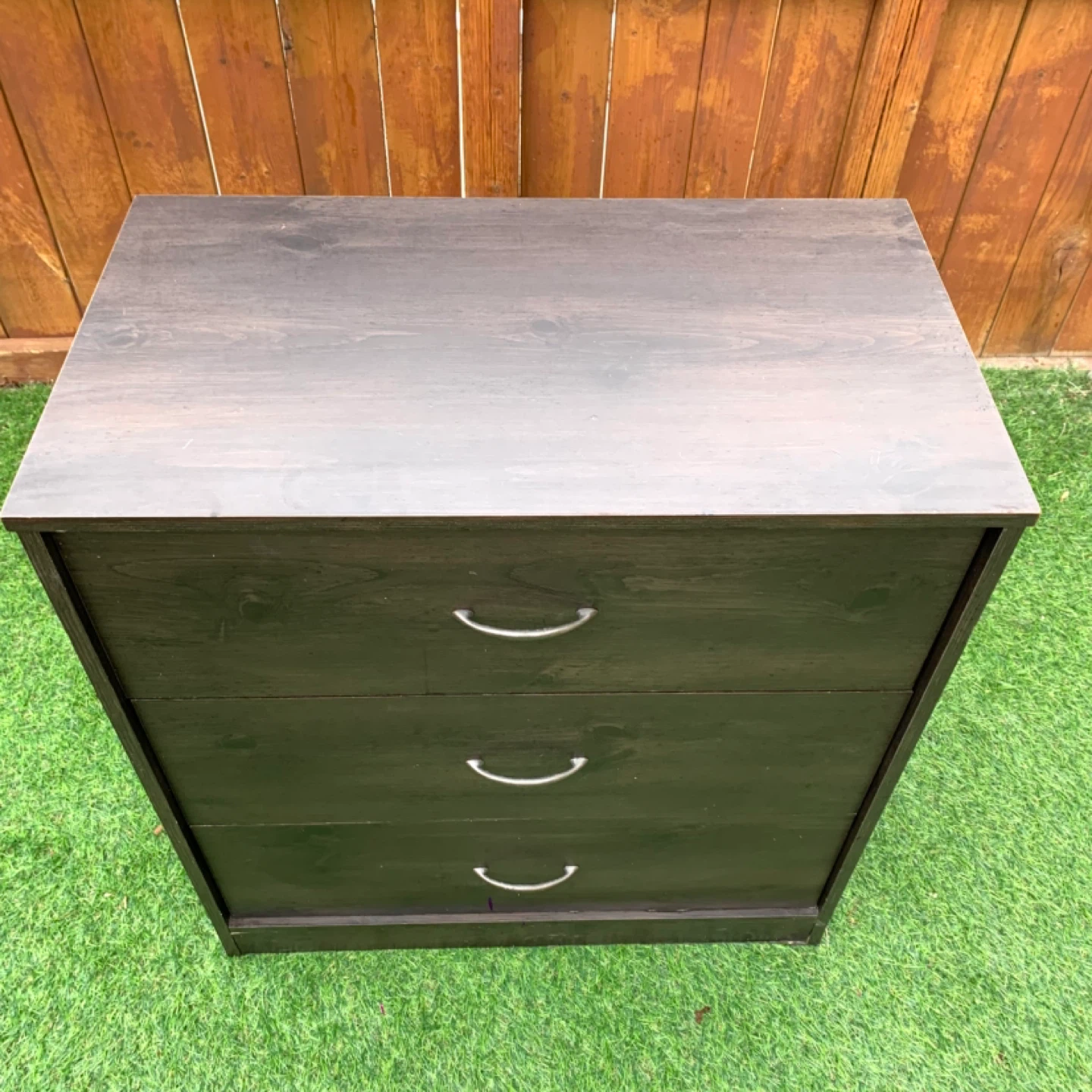 Dark Wood Dresser 3 Drawer Storage Furniture Bedroom - photo 3