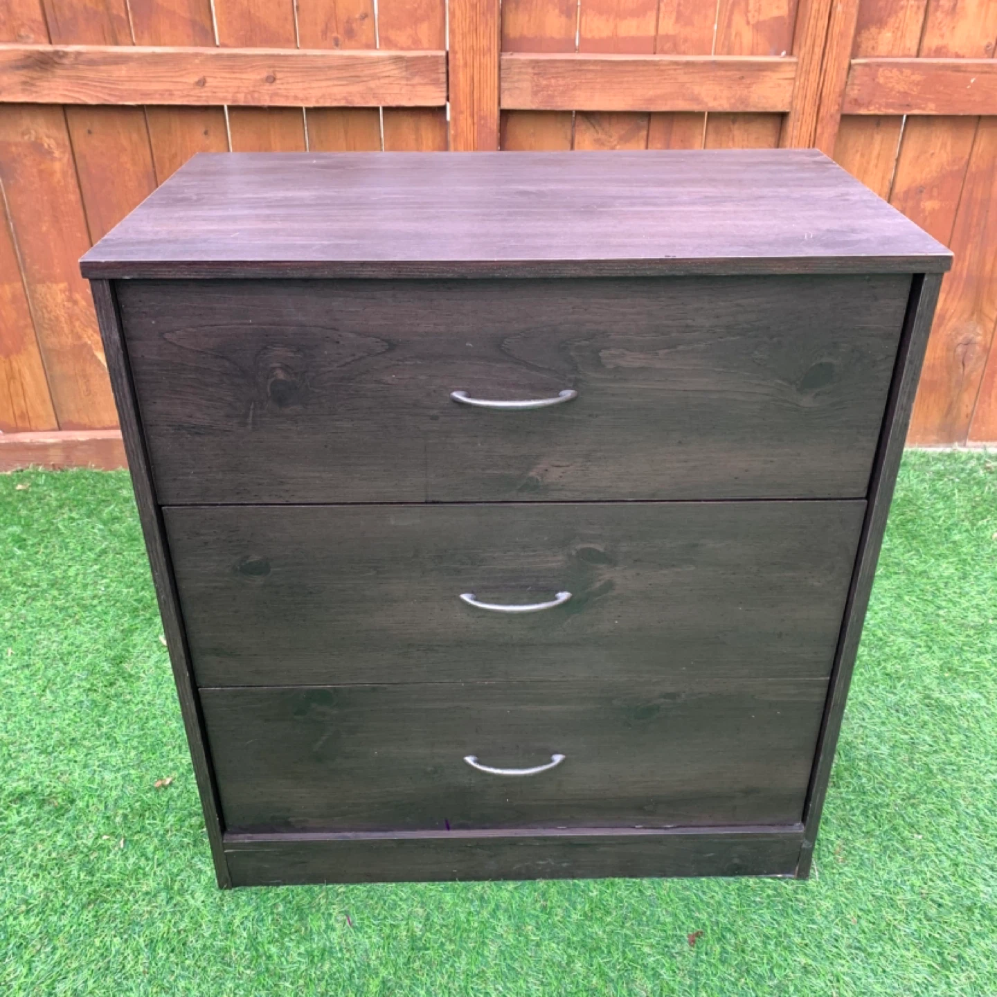 Dark Wood Dresser 3 Drawer Storage Furniture Bedroom - photo 2
