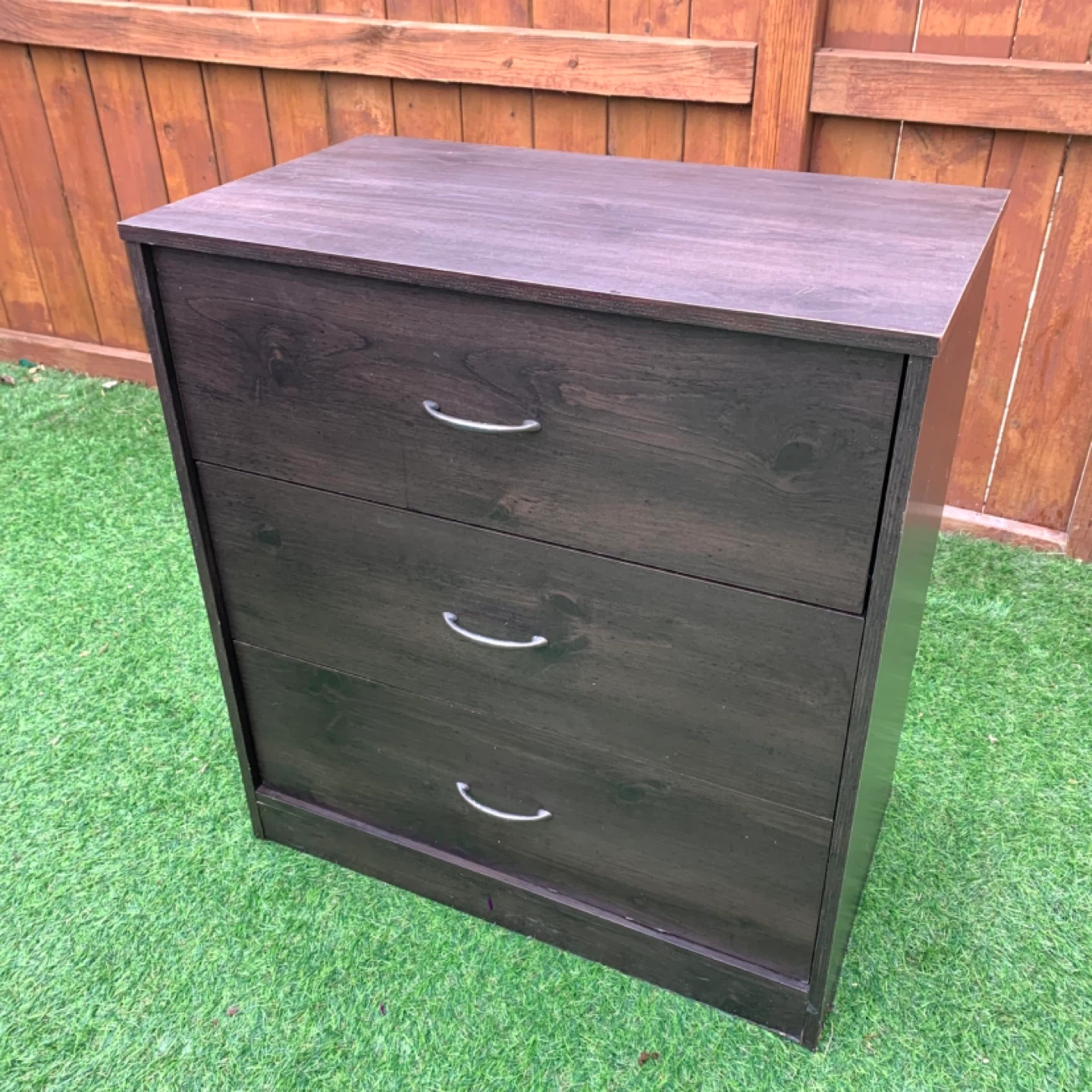 Dark Wood Dresser 3 Drawer Storage Furniture Bedroom