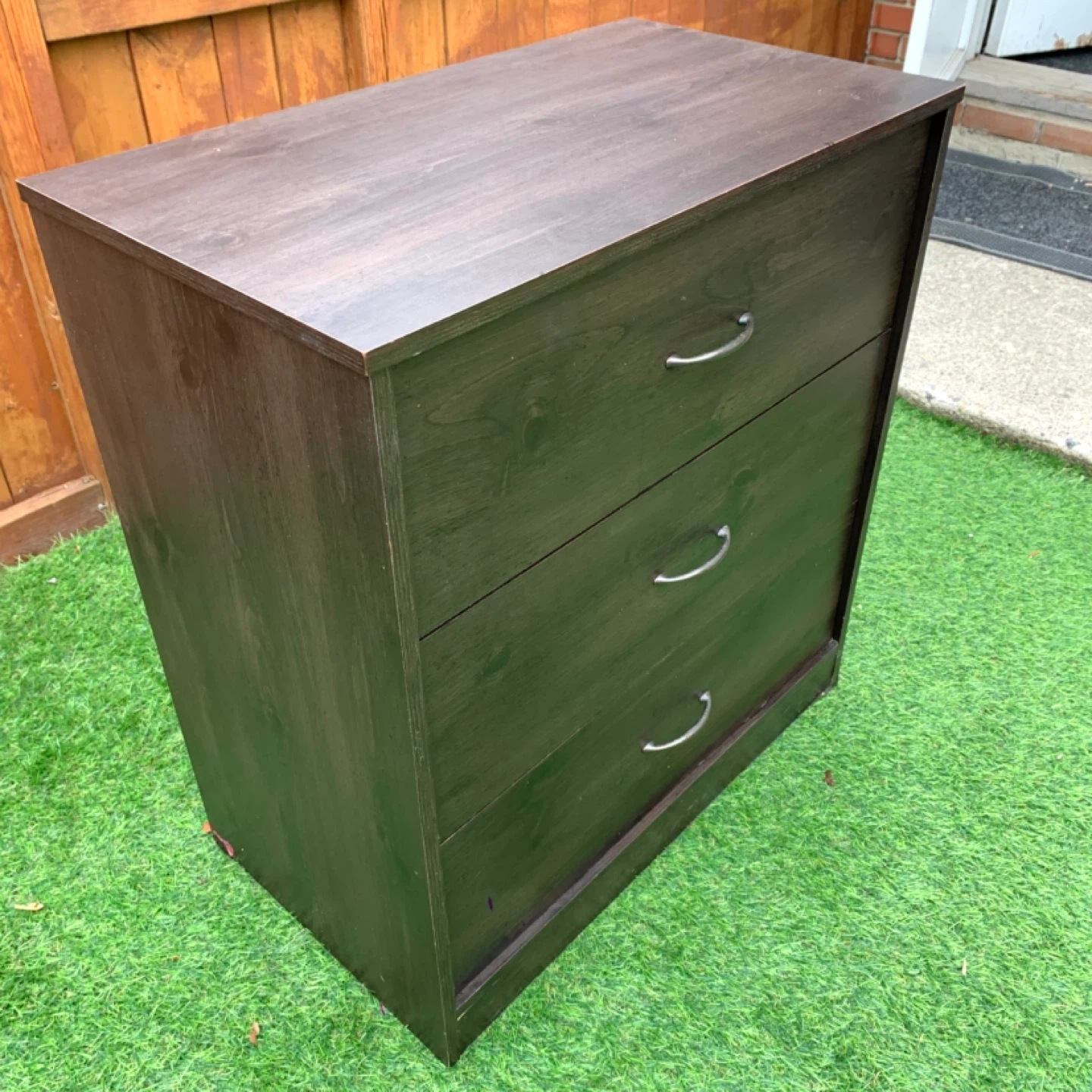 Dark Wood Dresser 3 Drawer Storage Furniture Bedroom - photo 4