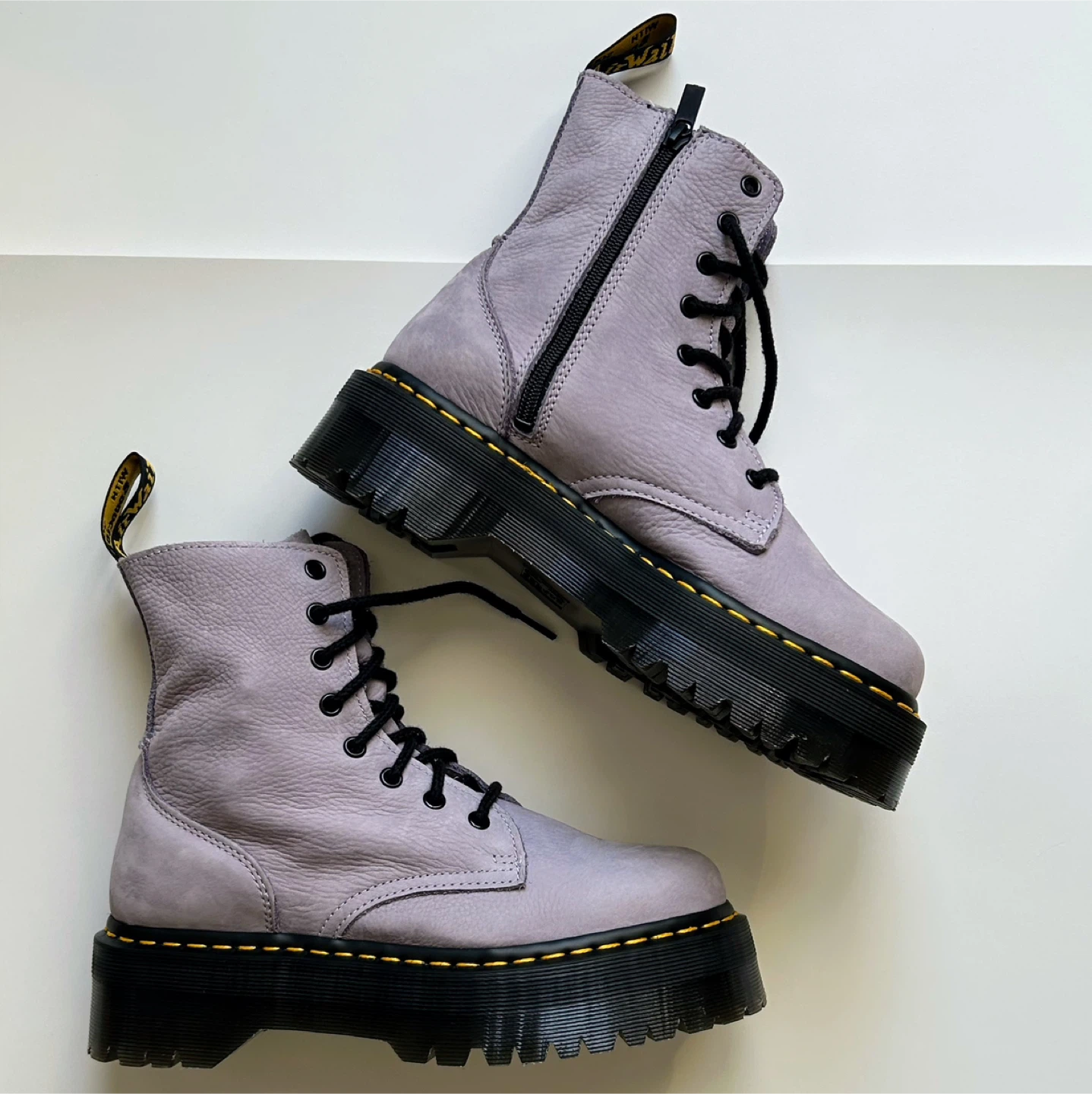 Dr. Martens Lavender Jadon III Pisa Leather Platform Boots
