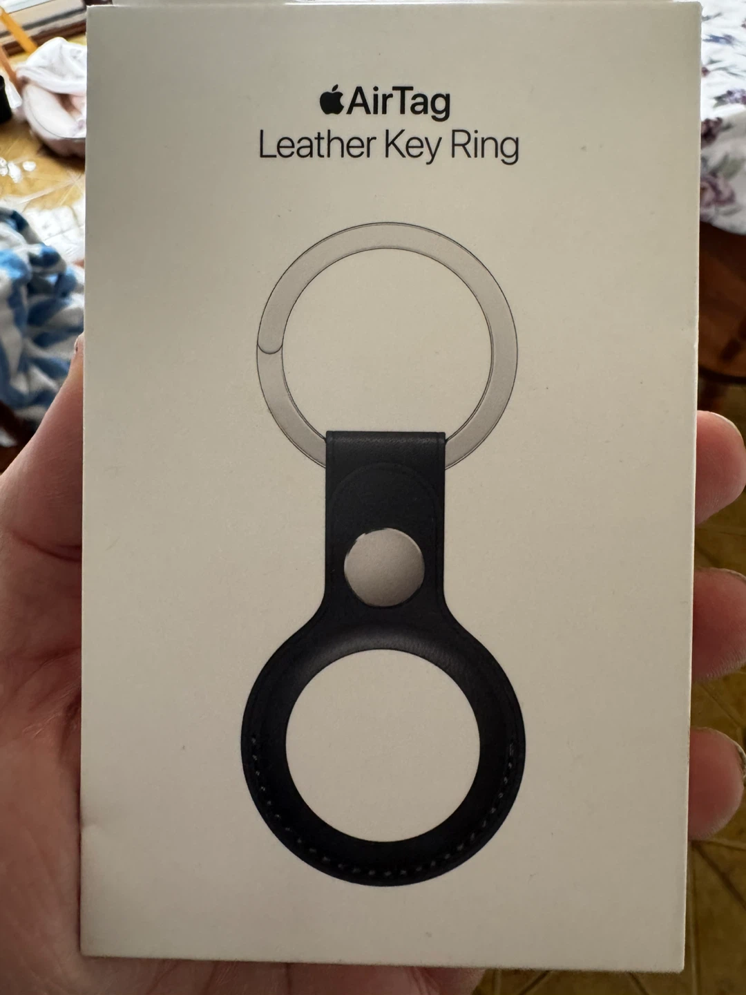 Apple AirTag Leather Key Ring - Midnight