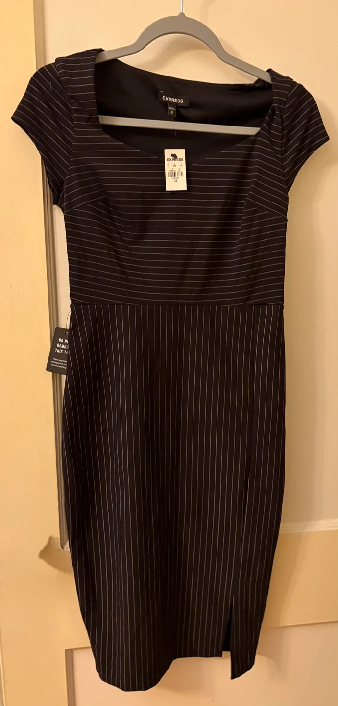 EXPRESS Pinstripe Sheath Dress - photo 2