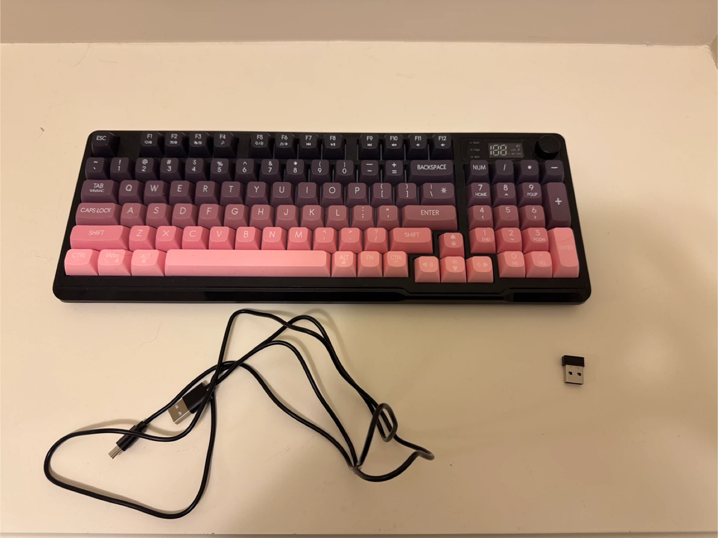 Wireless Pink and Black Gaming Keyboard