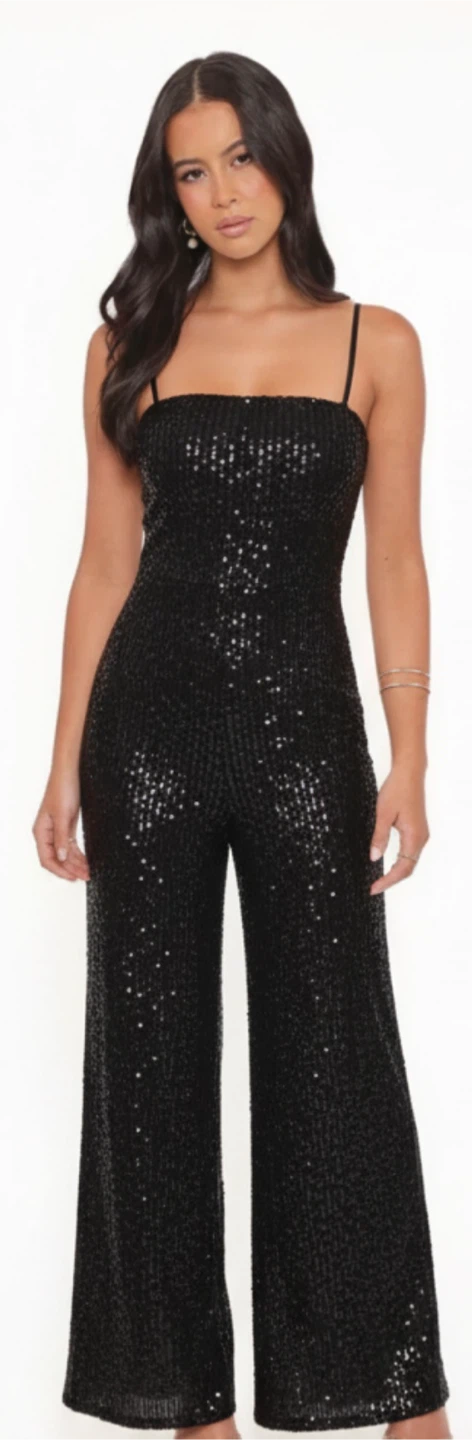 Black Sequin Jumpsuit
