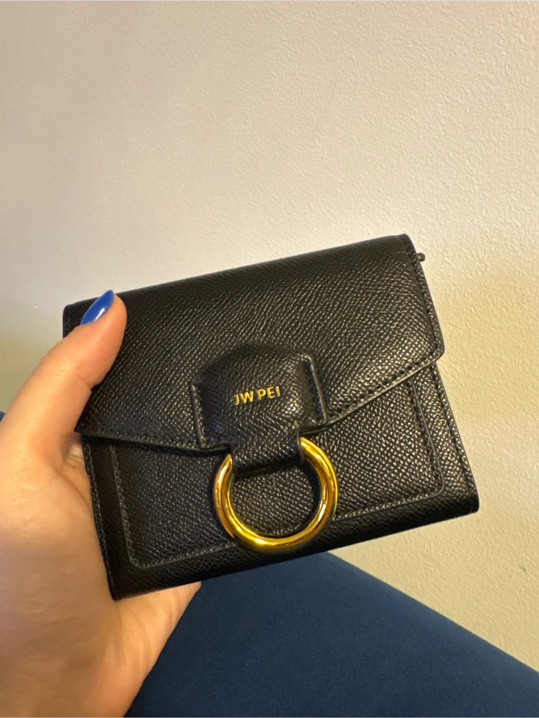 JW Pei Black vegan Leather Stella Wallet