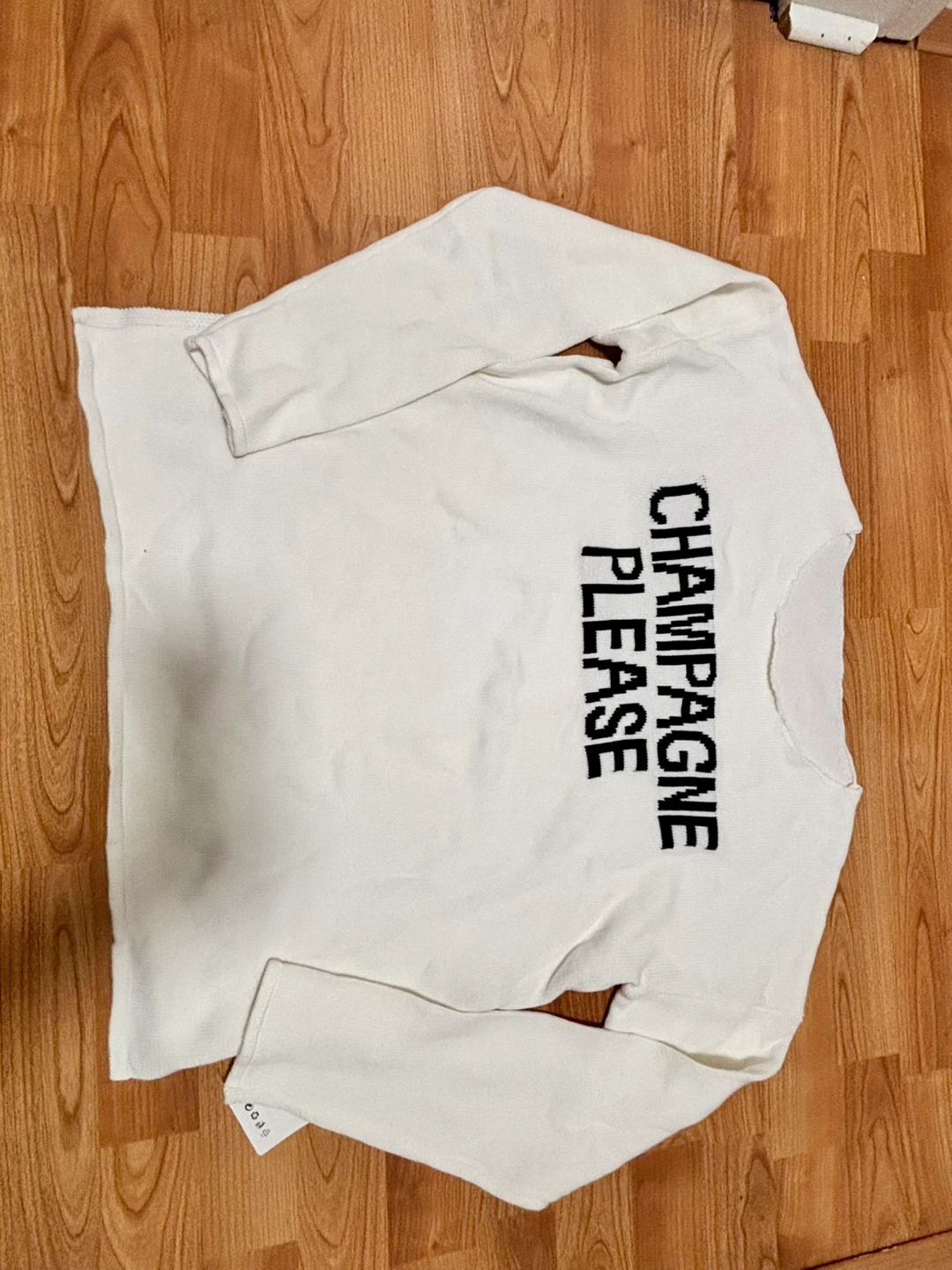 NWT *Champagne Please *White Knit Sweater - Size M 100%Cotton - photo 5