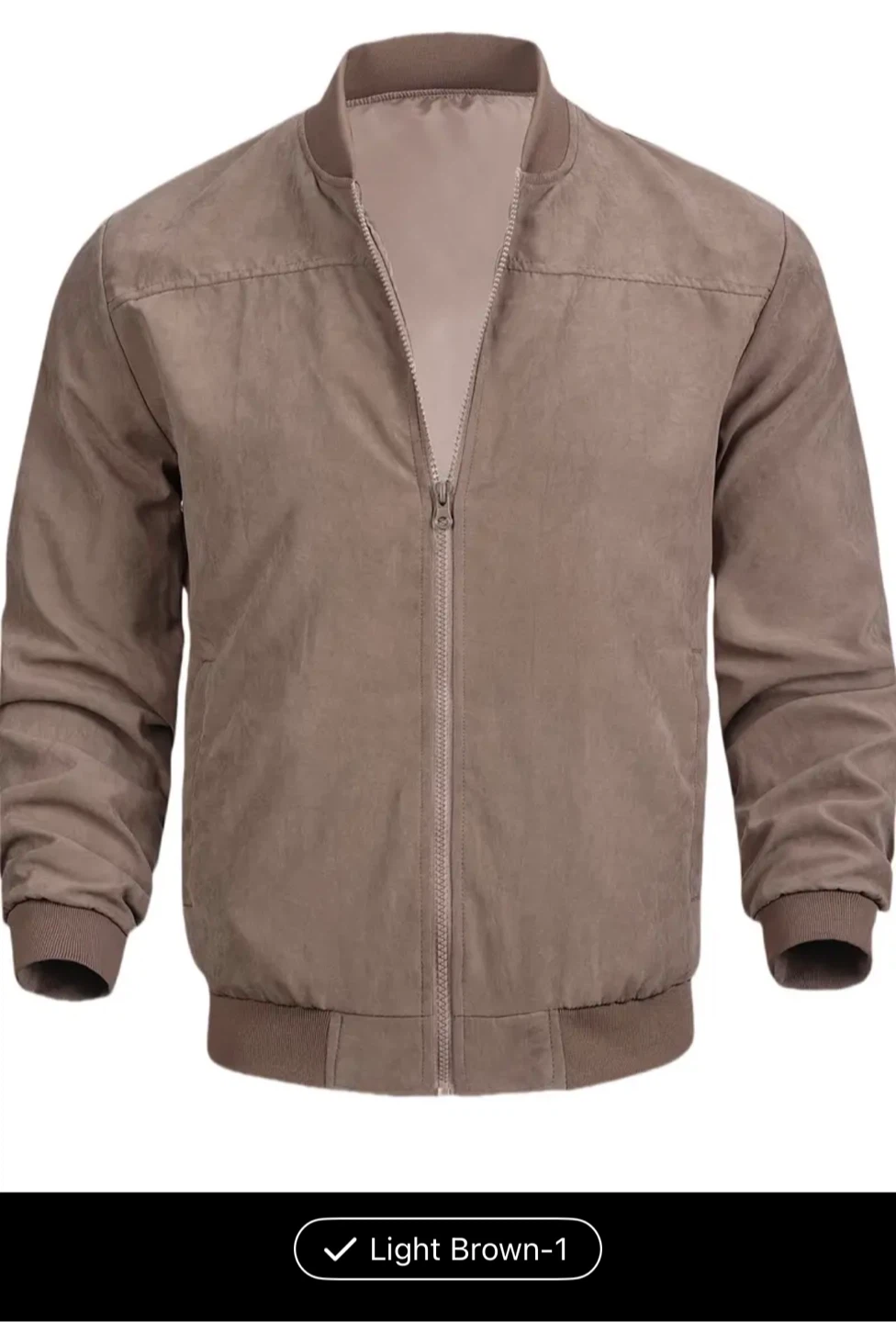 Men's Bomber Jacket - Light Brown