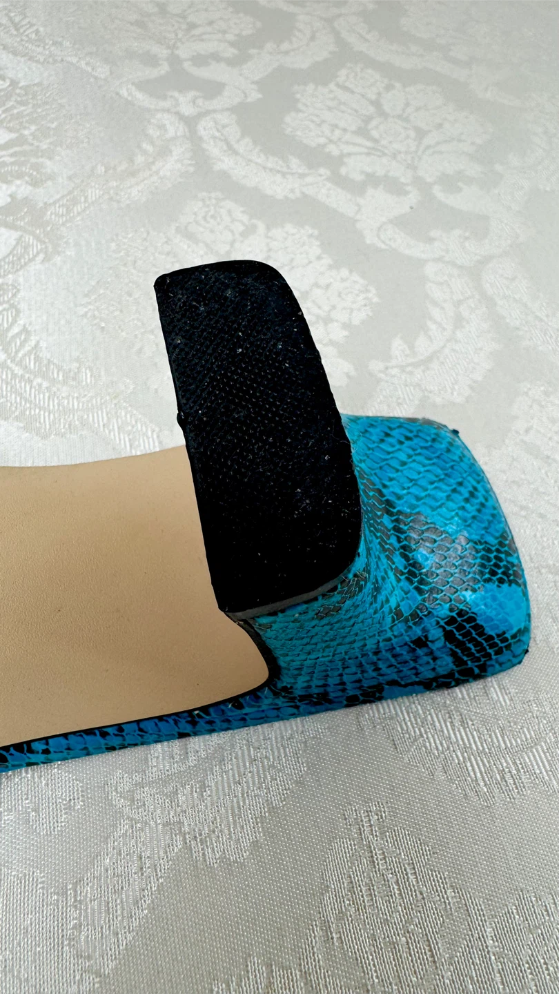 Jessica Women's Blue Snake Print Mules Size 8.5 - photo 5