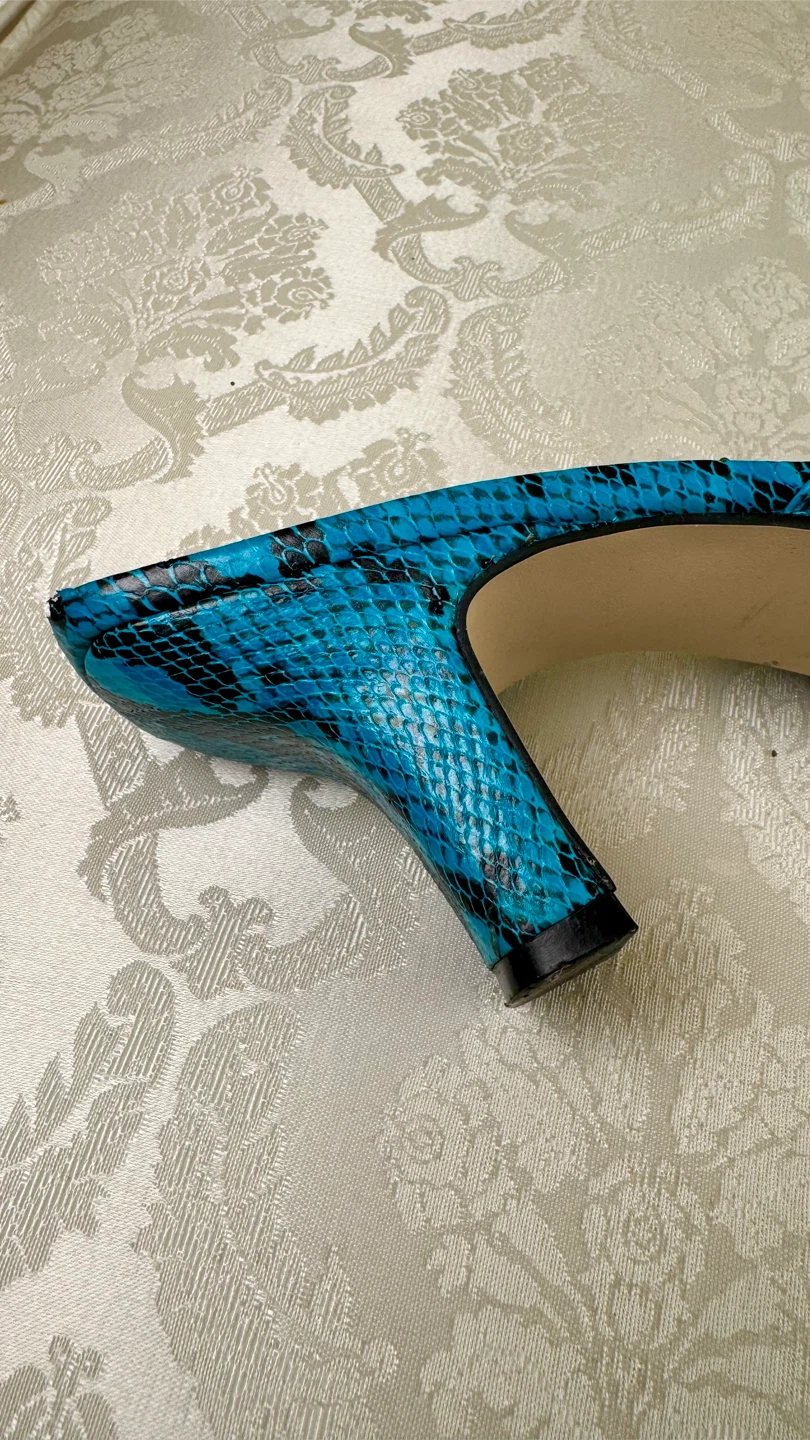 Jessica Women's Blue Snake Print Mules Size 8.5 - photo 4